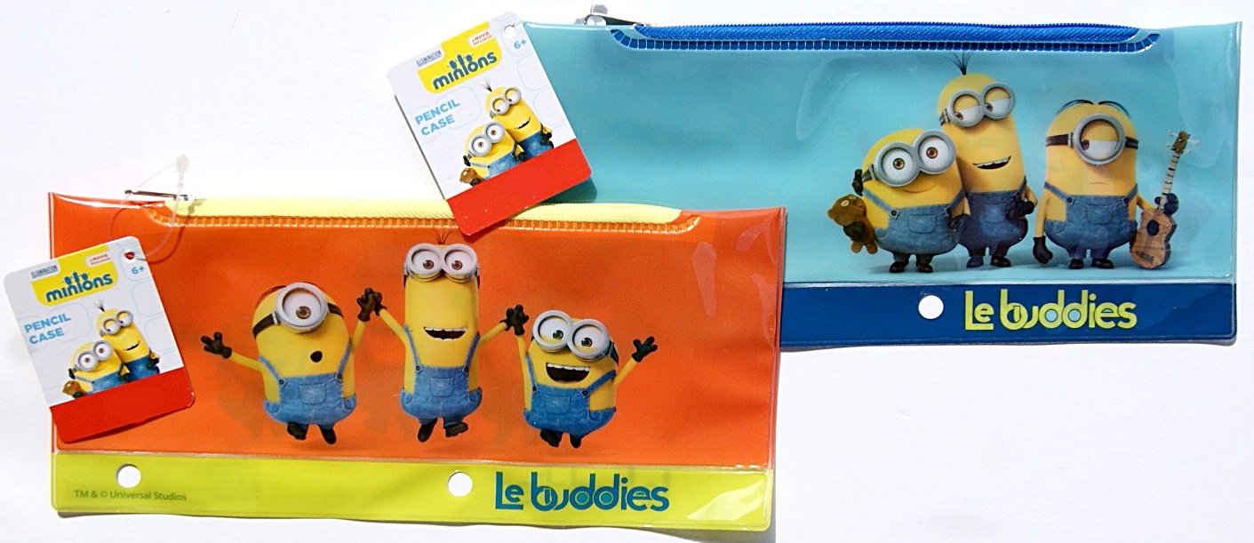 Minions Movie Zip-Up Pencil Pouch Set of 2 - Cute School Supplies for Kids, Teens & Adults - Perfect for Back to School, Office Organization & Travel