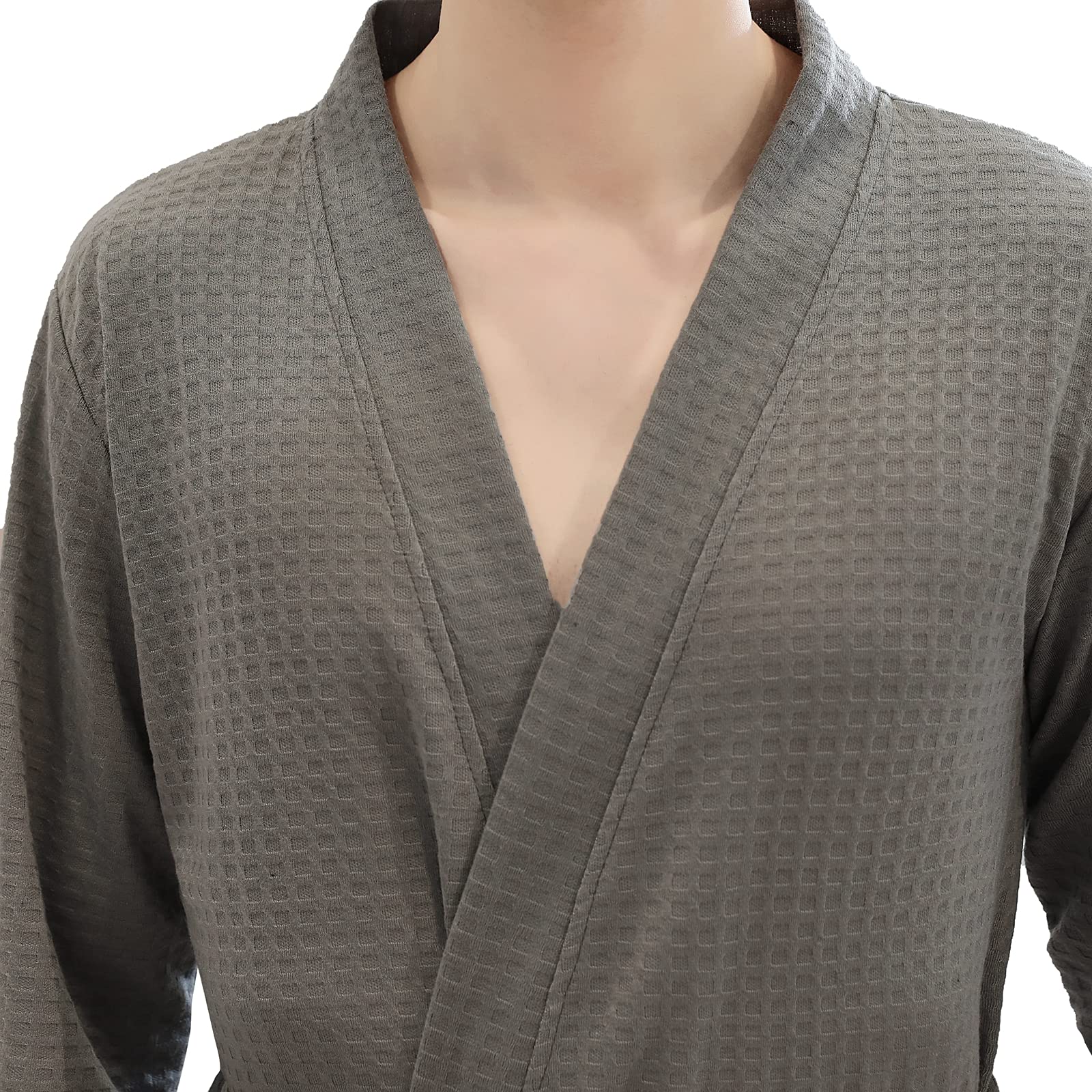 ANUFER Unisex Waffle Bathrobe - Soft & Breathable Spa Robe for Men & Women, Couples Matching Kimono Style Loungewear - Perfect for Home, Hotel & Relaxation
