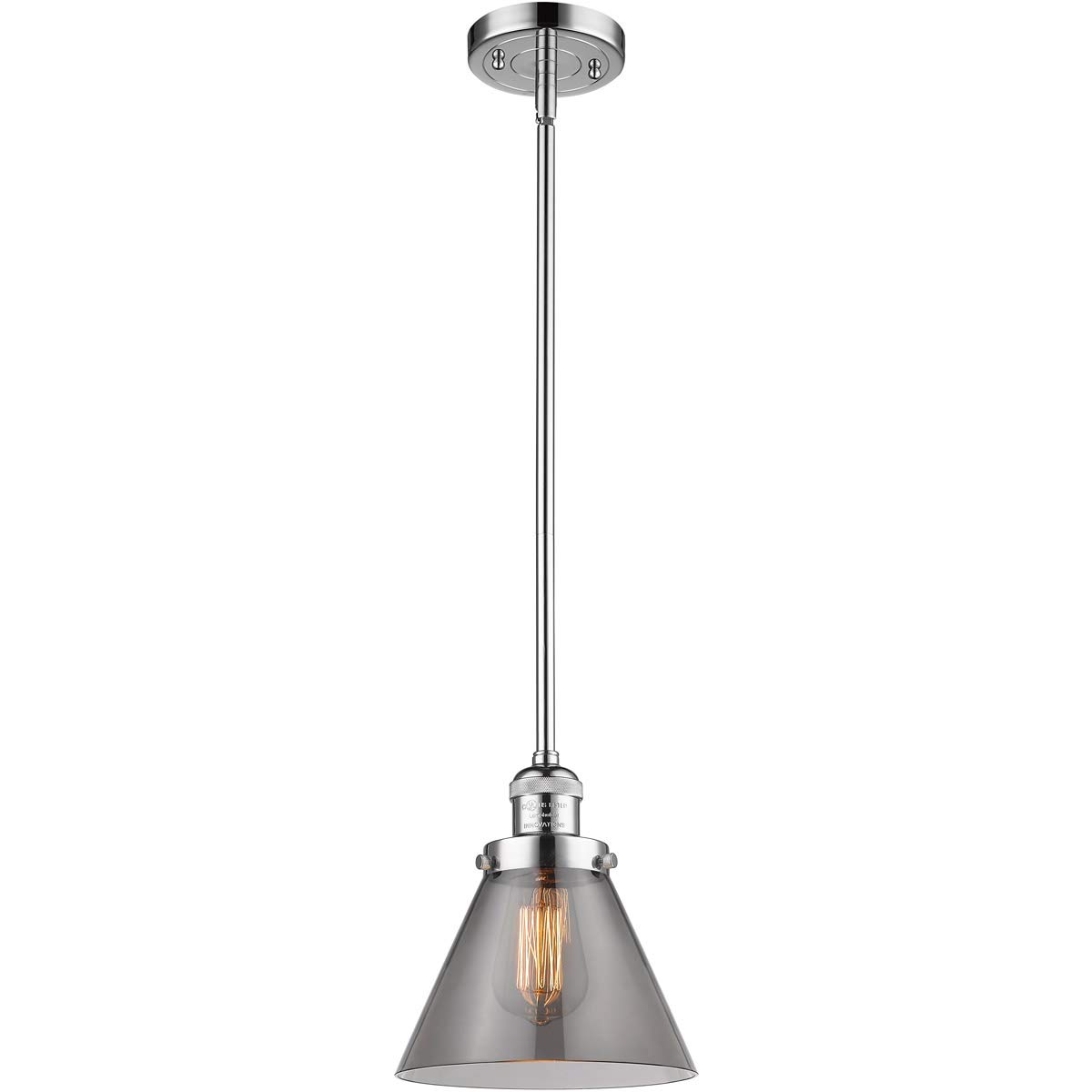 Innovations INNO201S-PC-G43-LED Modern Chrome LED Mini Pendant Light - Perfect for Kitchen Island, Dining Room, and Bedroom Lighting