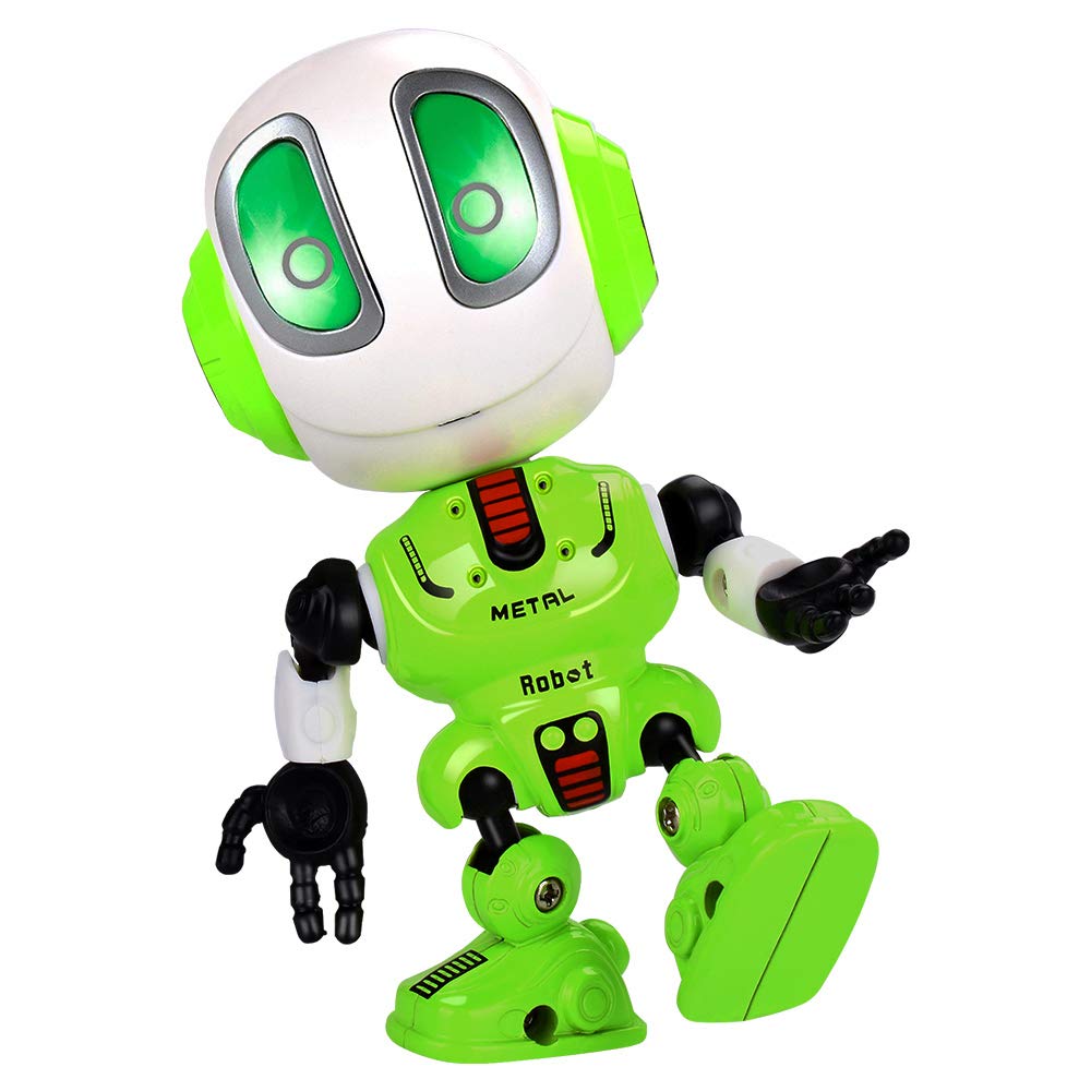 INLAIER Interactive Talking Robot Toy for Kids - Repeats Speech with Colorful Flashing Eyes & Fun Sounds | STEM Learning Toy for Ages 3+ | Perfect Gift for Boys & Girls (Light Green) | Great for Birthday Presents, Classroom Activities & Early Childhood Development