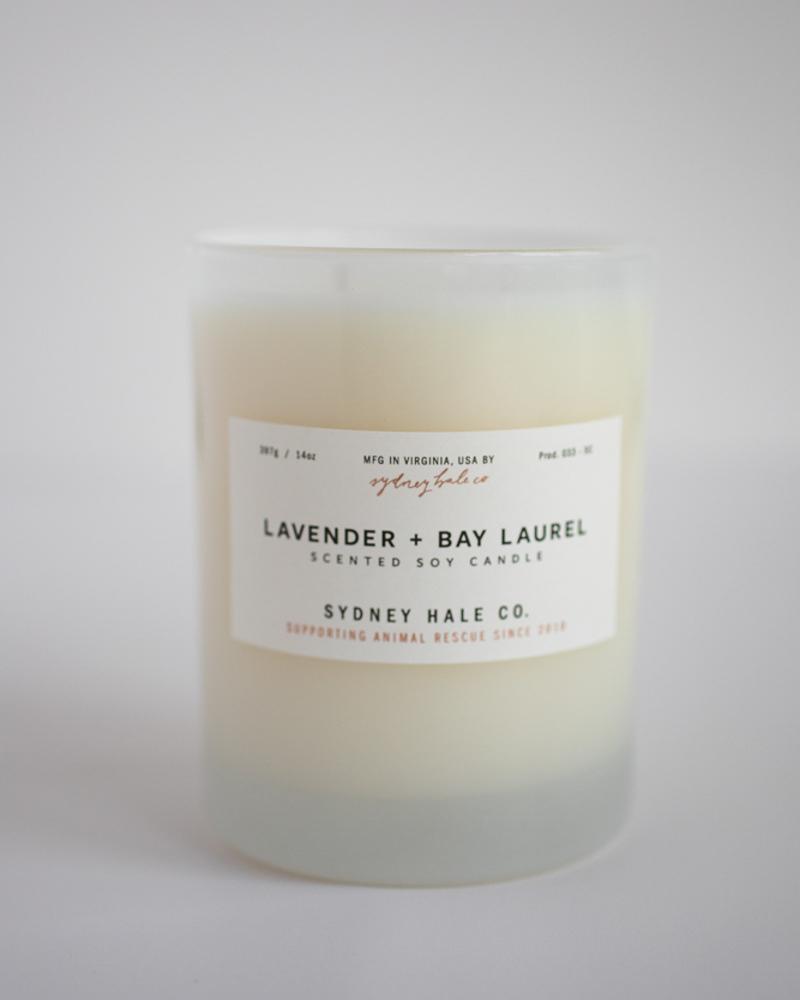 Lavender & Bay Laurel Soy Candle - Handmade in USA, Natural Essential Oils, Long-Lasting Aromatherapy - Perfect for Relaxation, Meditation & Home Decor