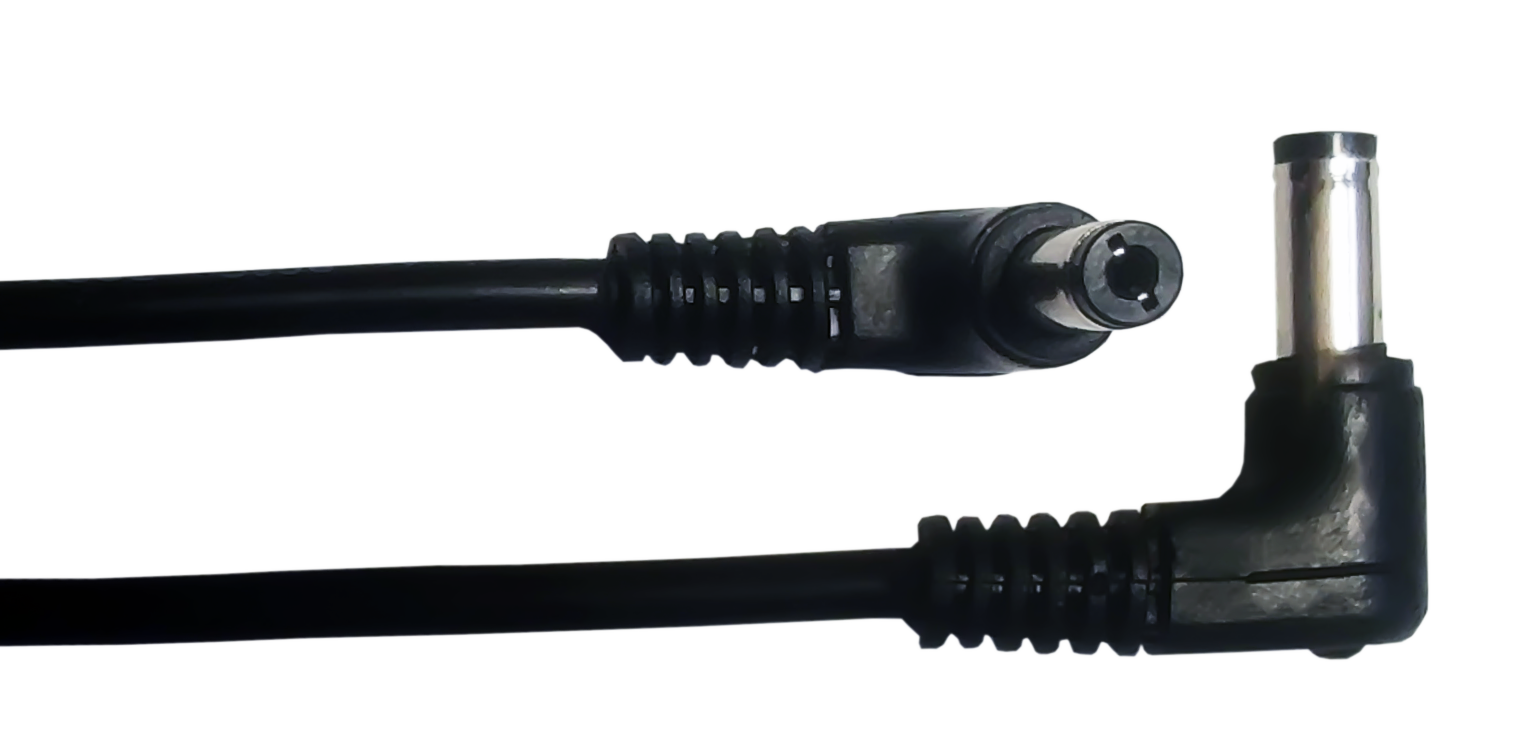 2-Pack 2.1mm to 2.1mm Right Angle DC Power Cables 0.5m (1.6ft) - Perfect for CCTV Cameras, LED Strips & Audio Equipment Power Connections