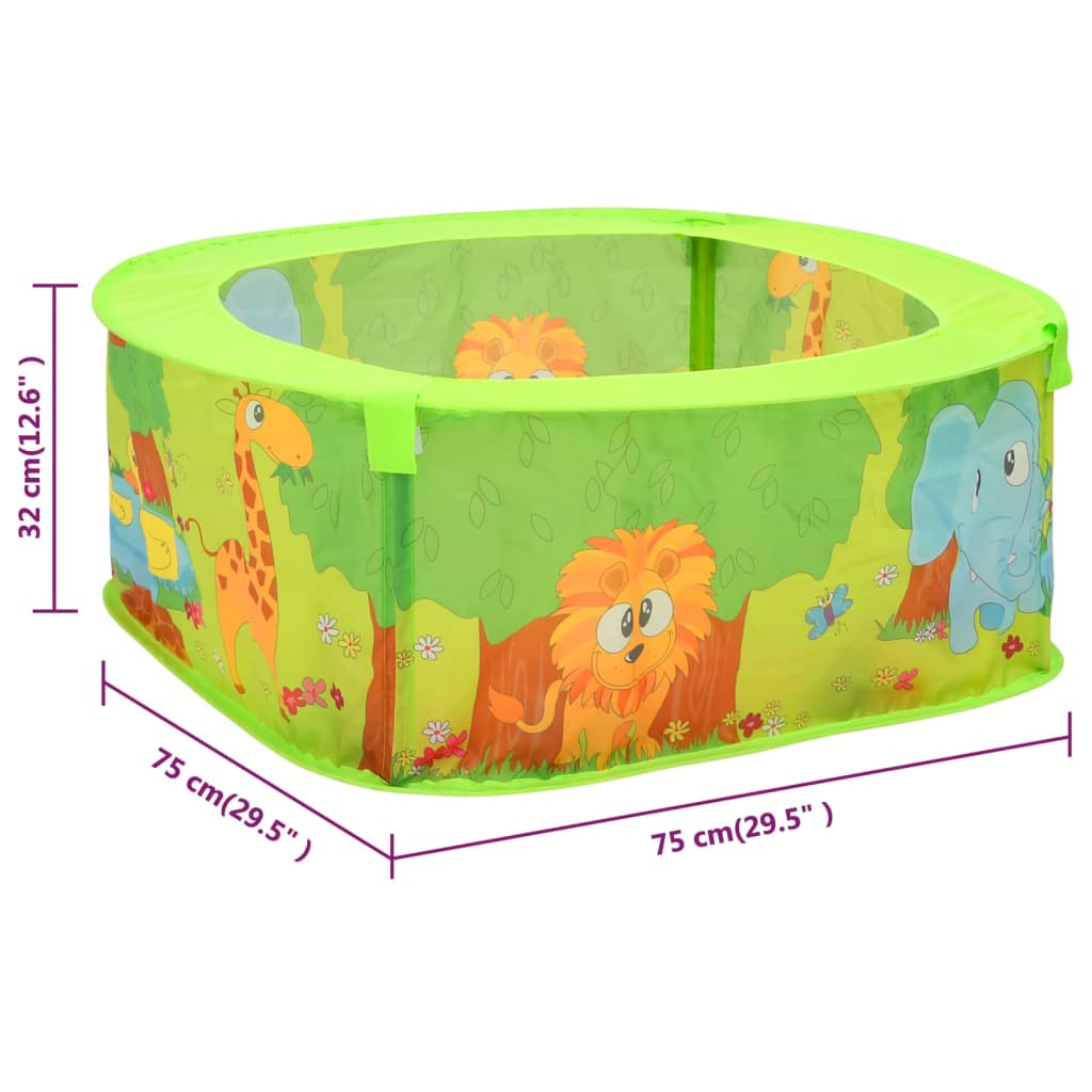 vidaXL Kids Ball Pit with 300 Colorful Balls - 75x75x32cm Indoor Play Pool for Toddlers | Perfect for Birthday Parties, Daycare Centers & Home Playrooms
