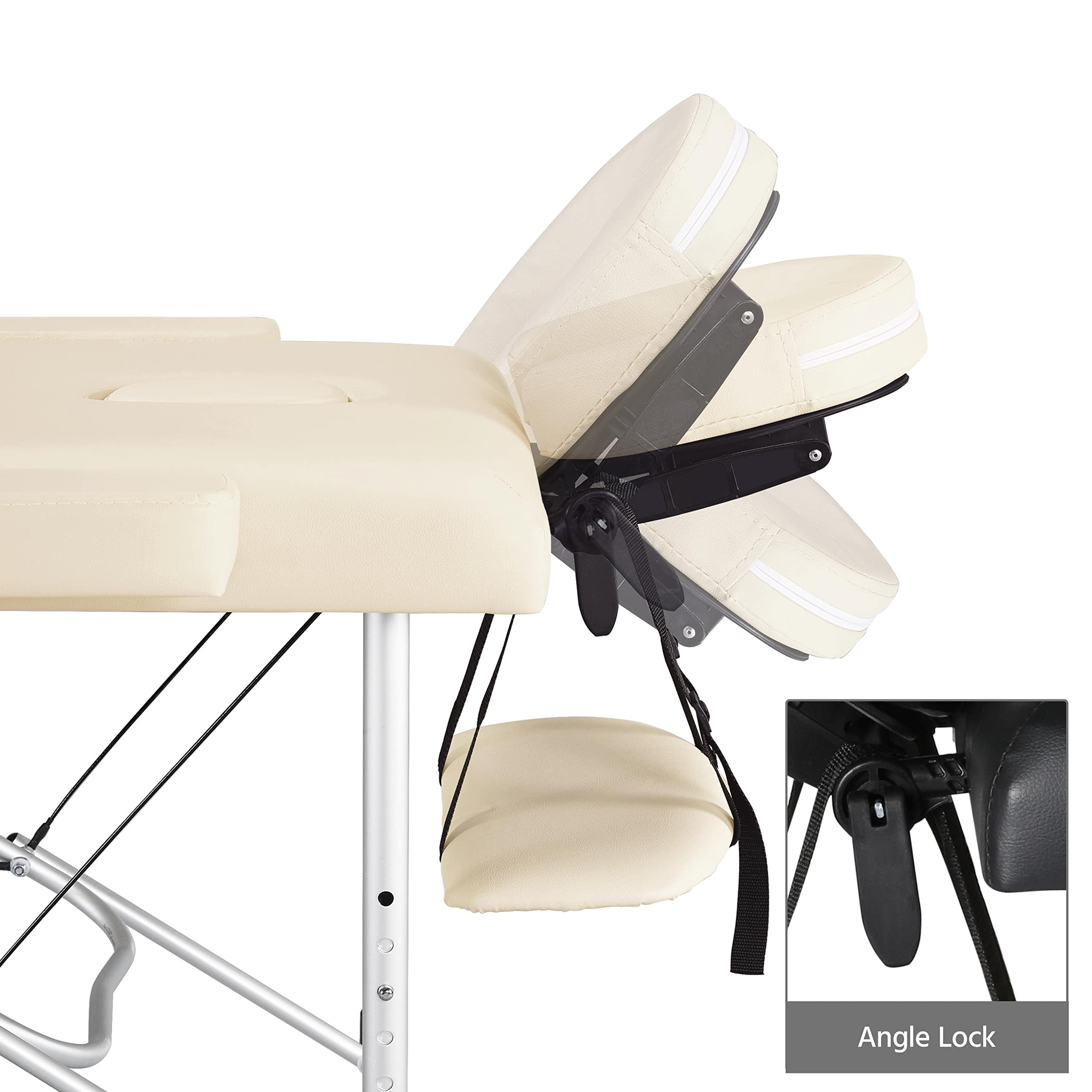 Portable Adjustable Beauty Bed - 60cm Height Aluminium Lash Extension & Massage Table for Tattoo & Spa Treatments | Professional Salon & Home Use