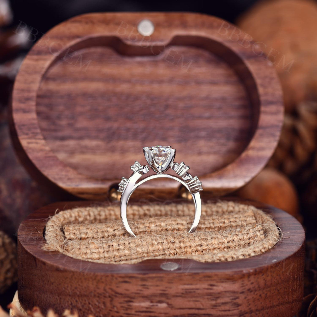 1.2 Carat Moissanite Engagement Ring in 14K White Gold - Elegant Wedding Band for Women, Perfect for Proposals, Anniversaries & Bridal Jewelry