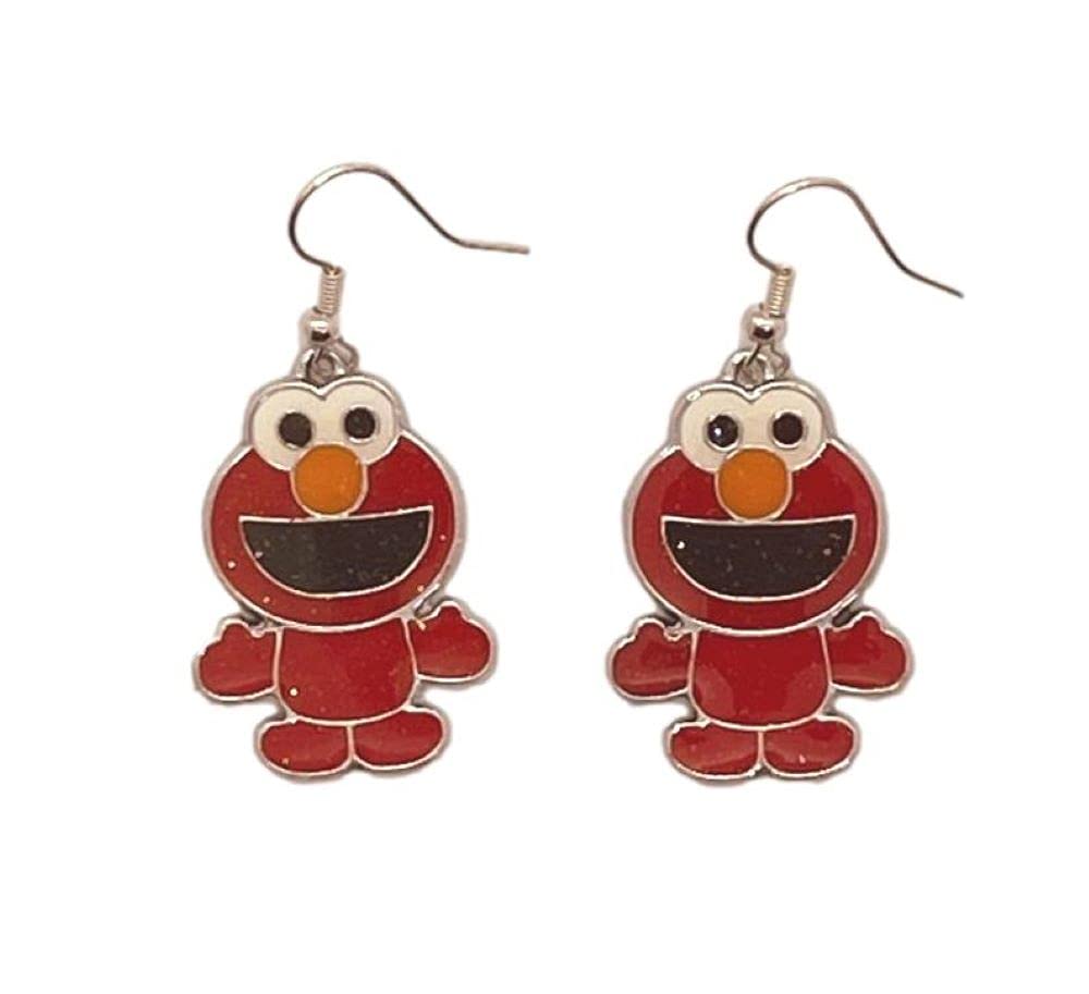 Classic Cartoon Furry Red Monster Character Charm French Wire Earrings - Fun & Playful Jewelry for Cosplay, Costume Parties & Everyday Wear