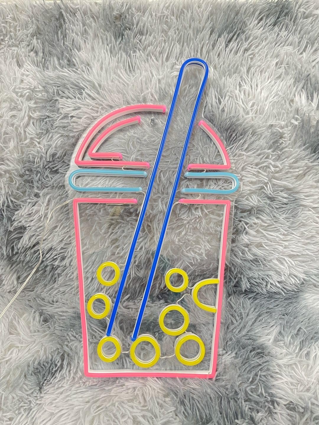 Boba Tea Neon Sign - Dimmable LED Wall Decor for Bedroom, Nursery, Cafe & Bar | 18x9 Inch Bubble Tea Light with Switch | Perfect for Home, Office & Party Decorations