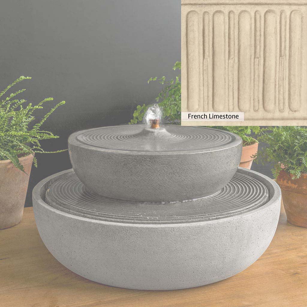 Campania International Lunas Fountain - Outdoor Garden Water Feature with LED Lights for Patio, Yard, and Landscape Decor