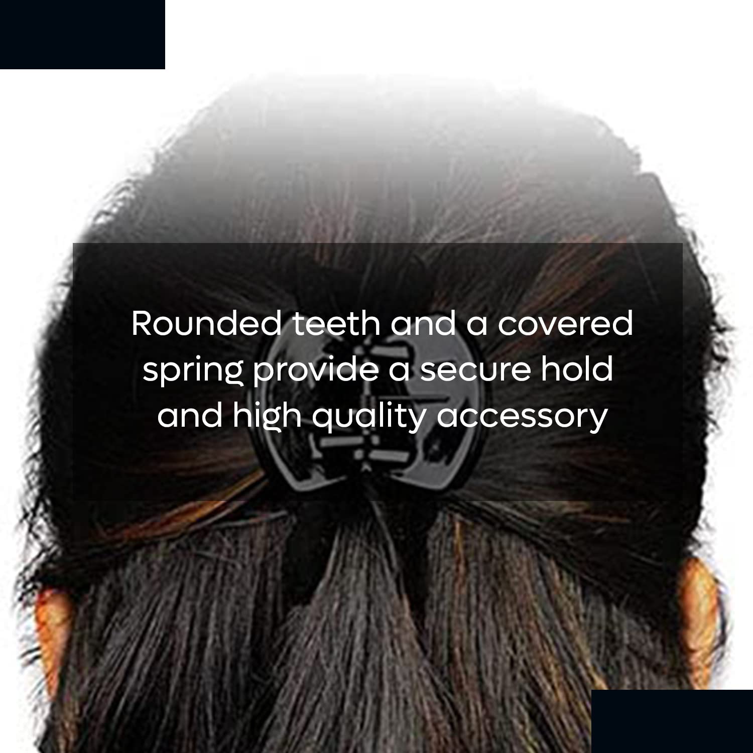 NSB Herbals Black Plastic Hair Claws for Women & Girls - Medium Size Trendy Hair Clips (6-Pack) - Perfect for School, Work, Parties & Everyday Hairstyles