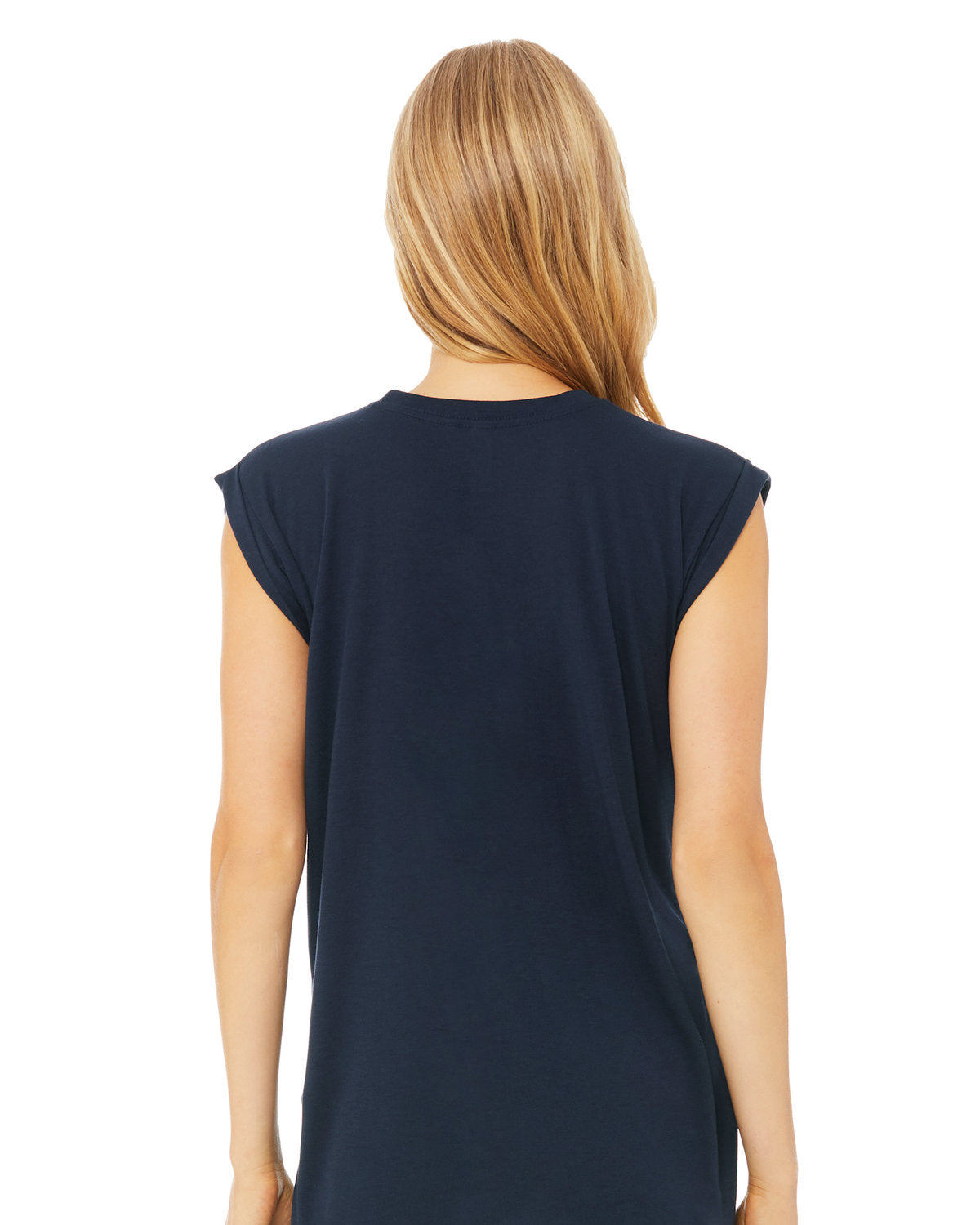 Bella + Canvas 8804 Women's Flowy Muscle Tee with Rolled Cuff - Soft & Comfortable Workout Shirt for Yoga, Running & Gym | Trendy Casual Wear for Everyday Outfits