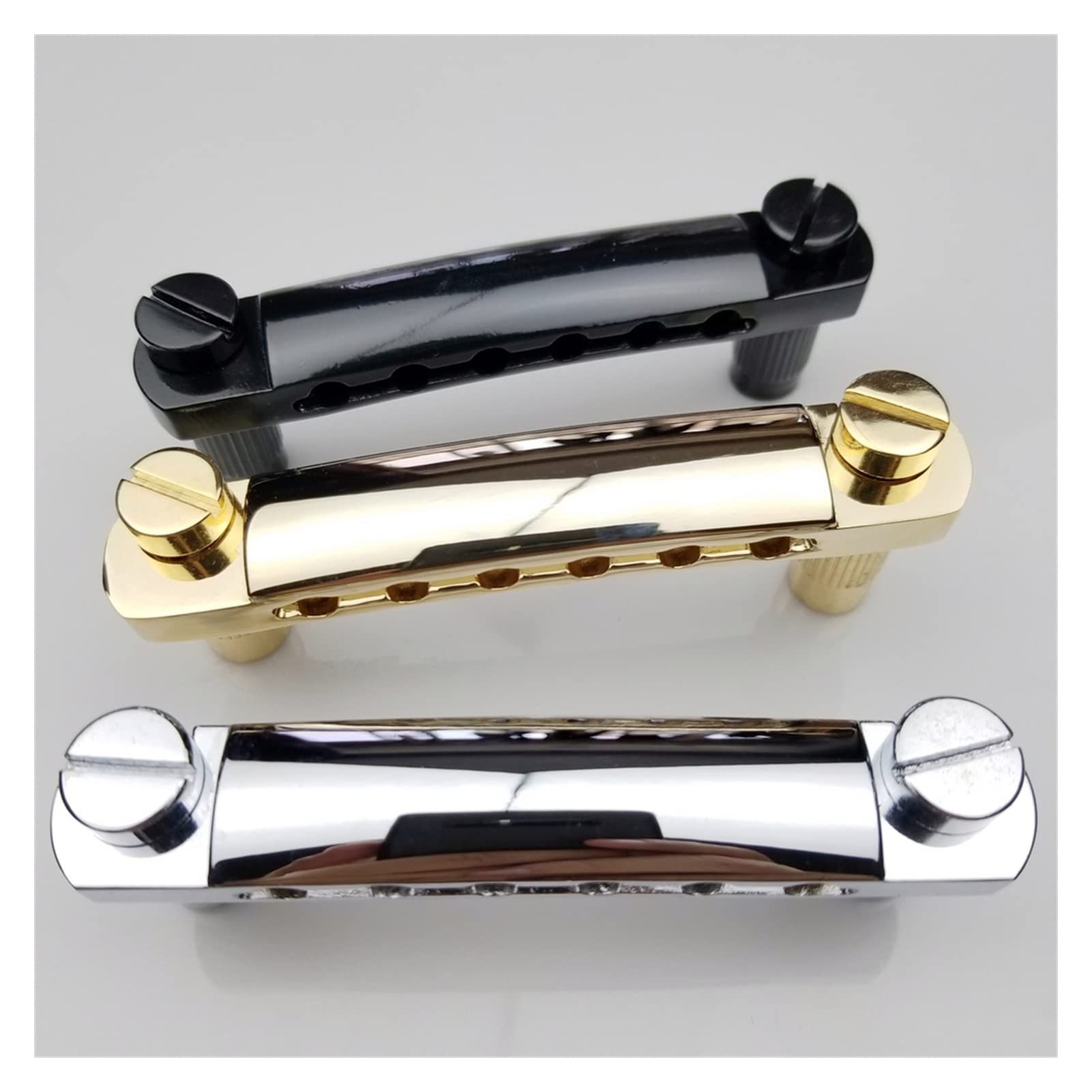 Golden Electric Guitar Bridge Tailpiece with Anchors & Studs - LP SG Replacement Parts for Enhanced Tone & Sustain | Perfect for DIY Guitar Repair & Upgrades