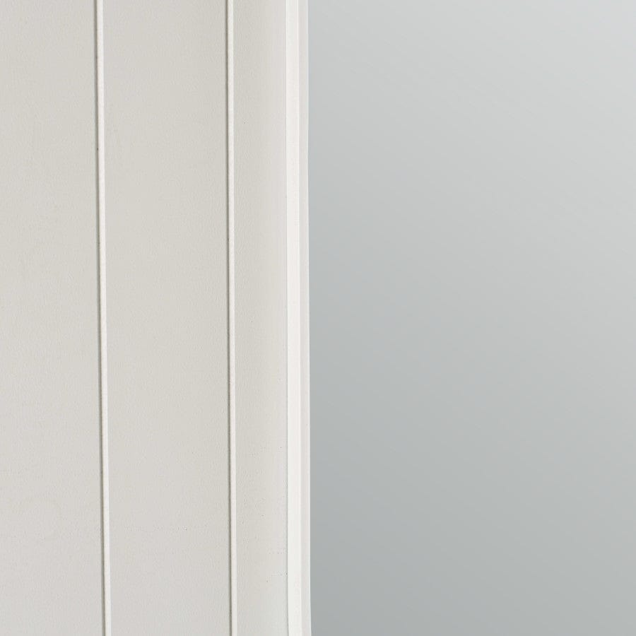 Modern Oval Wall Mirror - Matte White Finish - Perfect for Bedroom, Bathroom & Living Room Decor