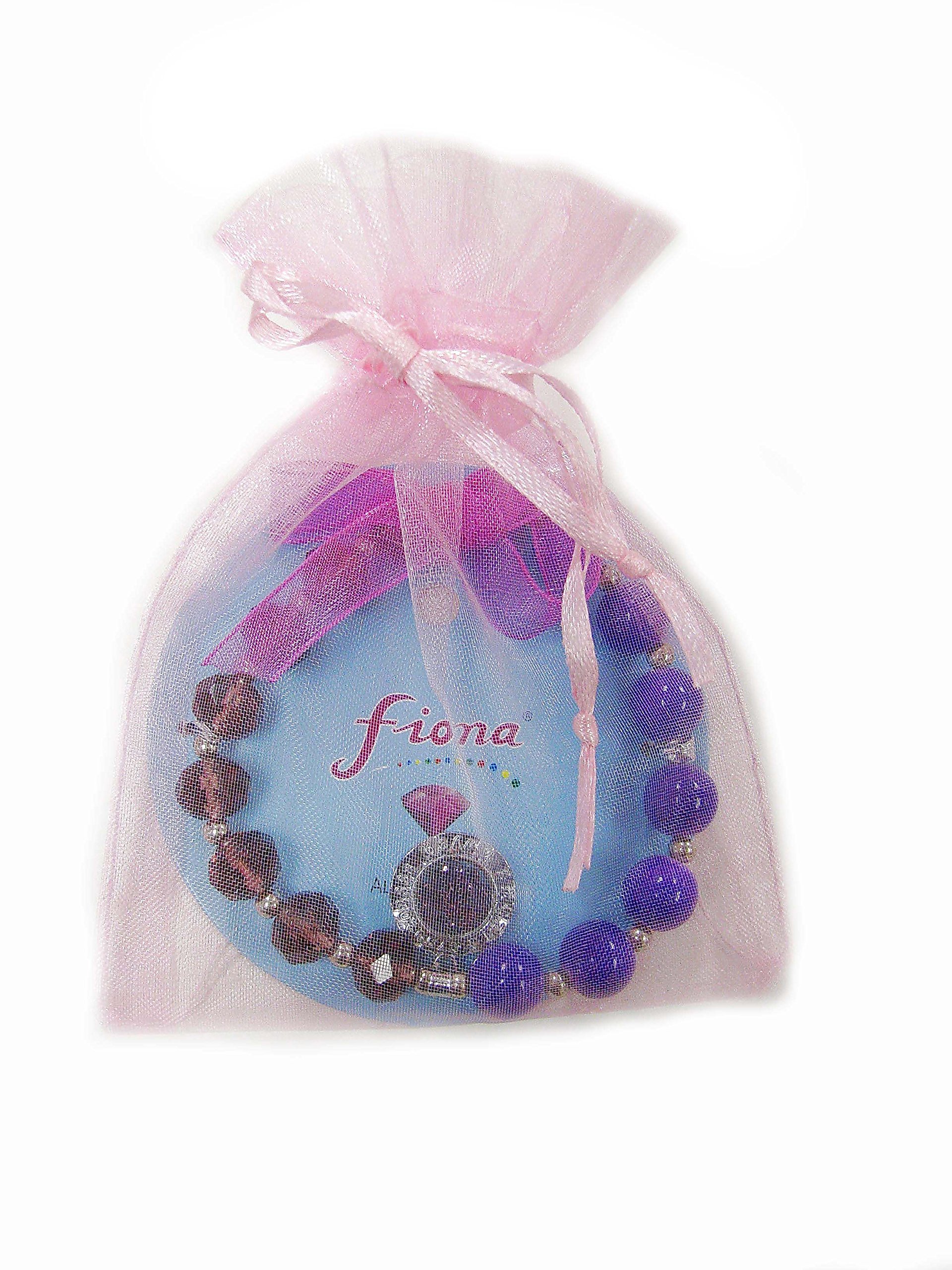 Amethyst Birthstone Bracelet for Women - February Birthday Gift, Glass Beaded Charm Bracelet, Christmas Jewelry Present - Perfect for Gifting, Daily Wear & Special Occasions