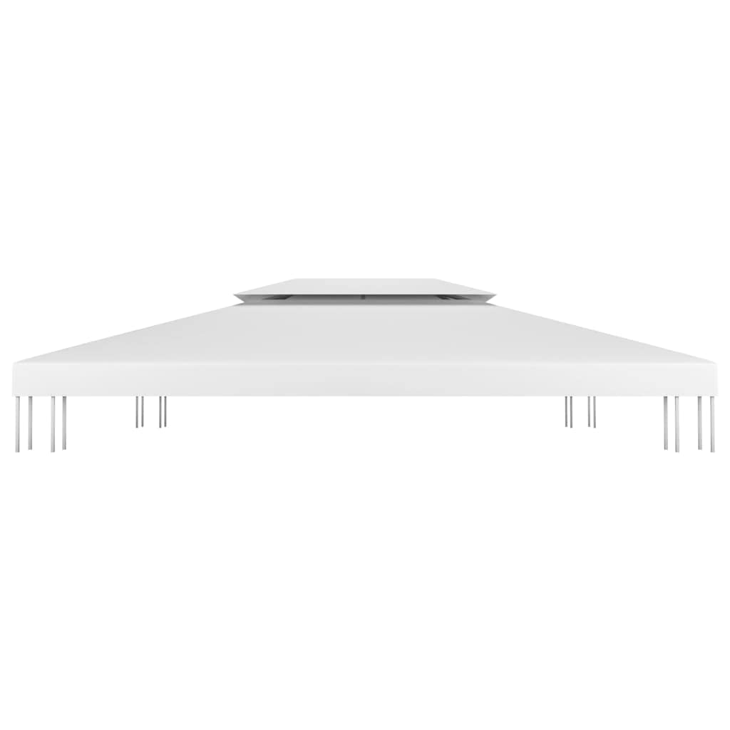 CHARMMA 2-Tier Gazebo Top Cover 310 g/m² Heavy Duty Canopy Replacement - 13.1' x 9.8' White Waterproof Sunshade for Patio, Garden & Outdoor Events