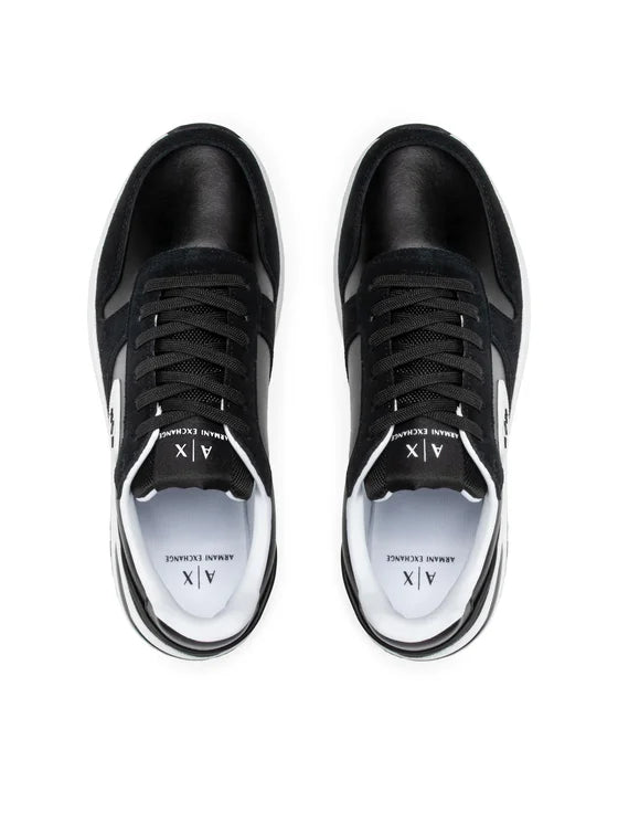 Armani Exchange Black Sneakers for Men | Stylish & Comfortable Casual Shoes | Perfect for Walking, Running & Everyday Wear