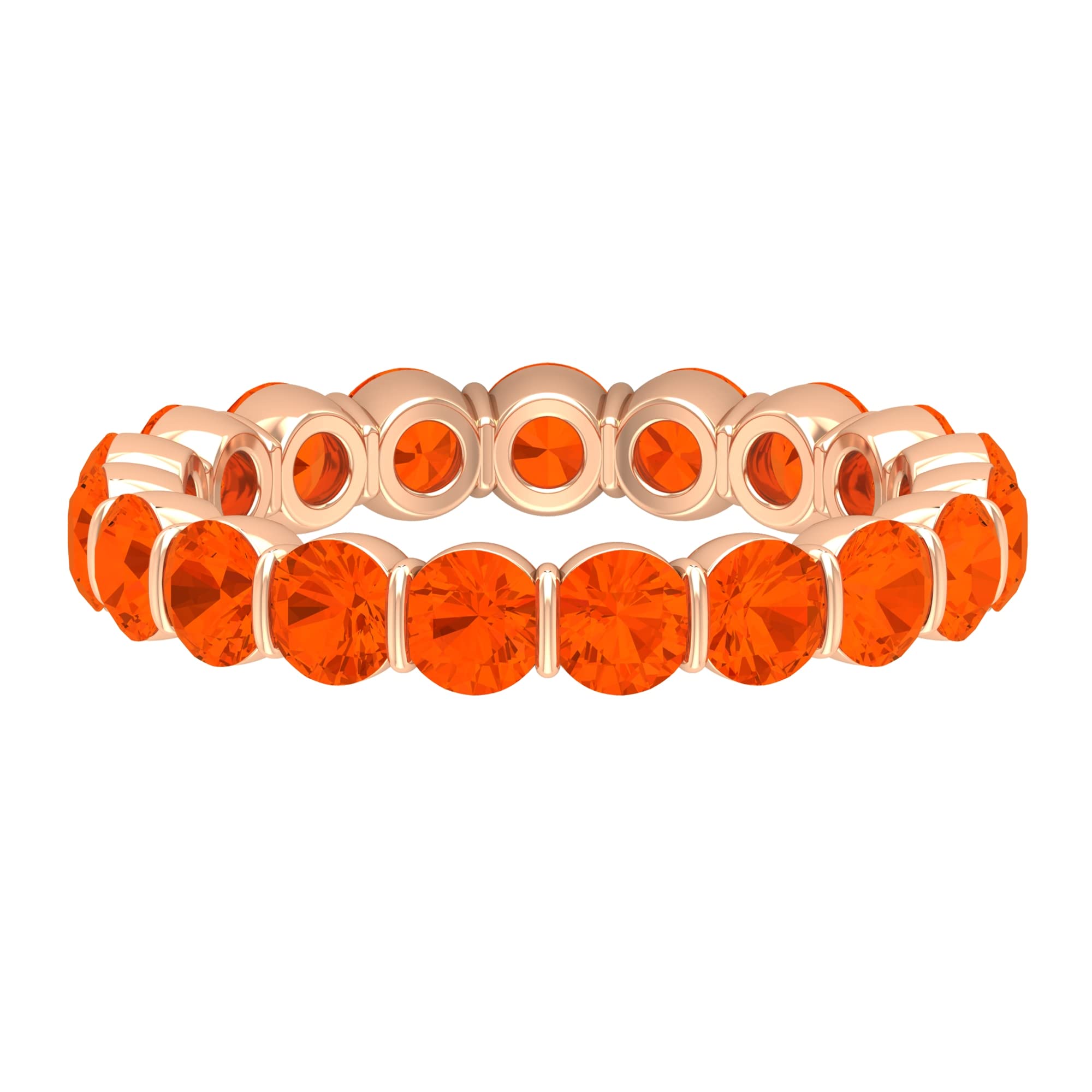 2.75 CT Fire Opal Full Eternity Ring in 14K Solid Gold - Bar Set Opal Wedding Band for Women, Elegant Stackable Jewelry Gift for Anniversary, Engagement, or Special Occasions