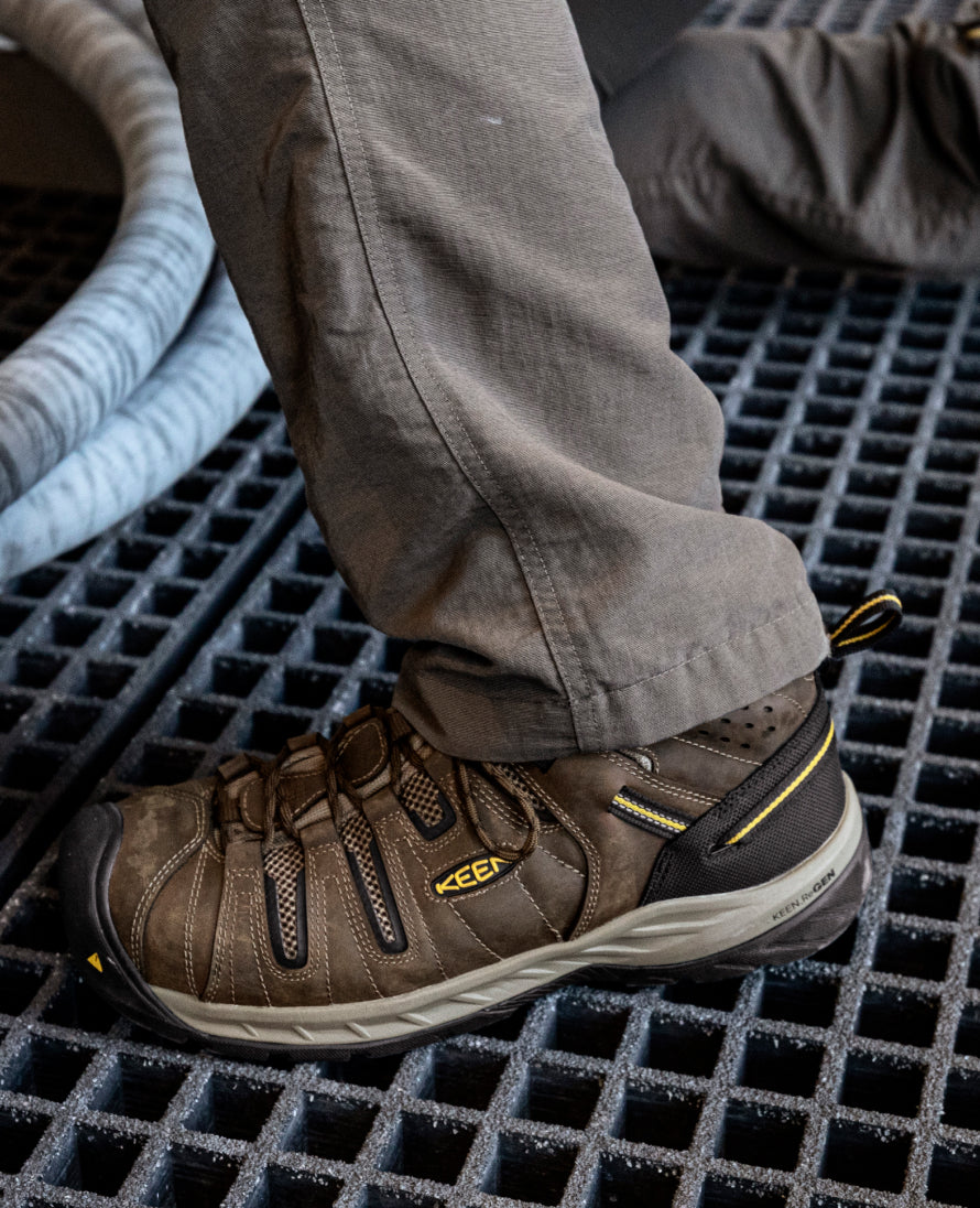 Men's Flint II Steel Toe Work Boots - Cascade Brown/Golden Rod | Durable Safety Shoes for Construction, Warehouse & Outdoor Work