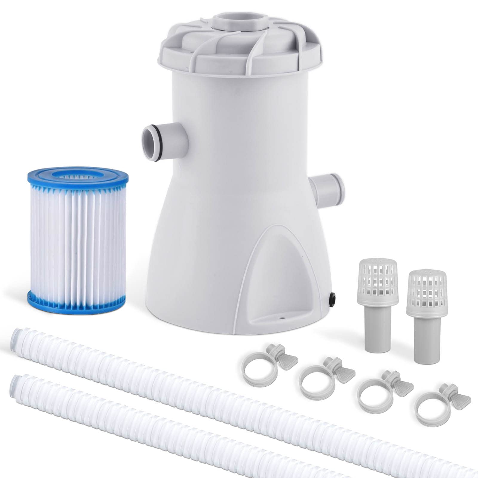 800 GPH Pool Filter Pump for Above Ground Pools - Compatible with Intex, Bestway, Easy Set & Metal Frame Pools - Includes 1 Filter Cartridge - 110-120V - Ideal for Backyard Swimming Pool Maintenance & Water Filtration