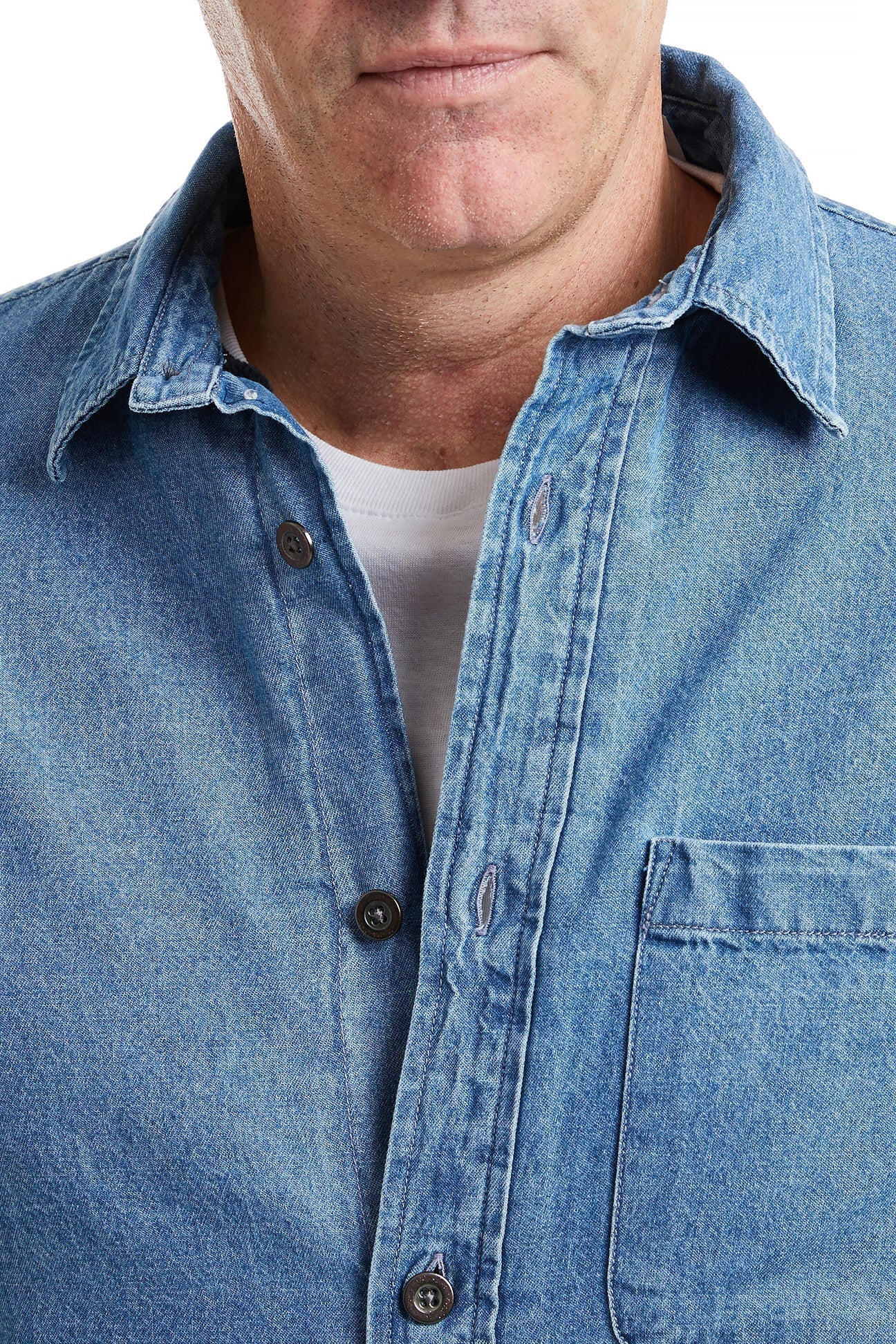 Beach Walker Denim & Fleece Lined Shirt for Men - Comfortable Winter Flannel Shirt for Outdoor Activities, Camping & Casual Wear