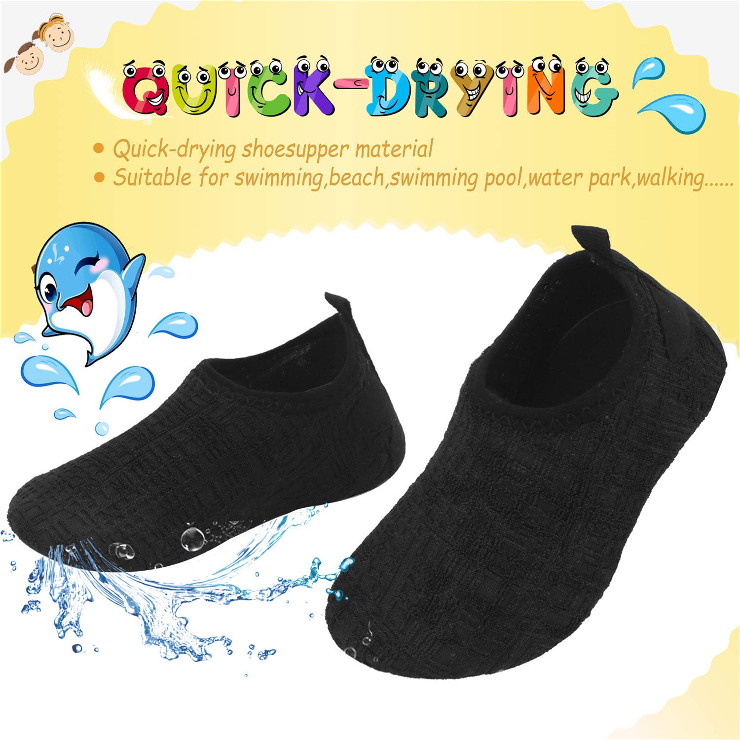Storeofbaby Quick Dry Baby Water Shoes for Boys & Girls - Barefoot Aqua Socks for Swim, Beach, Pool & Outdoor Adventures