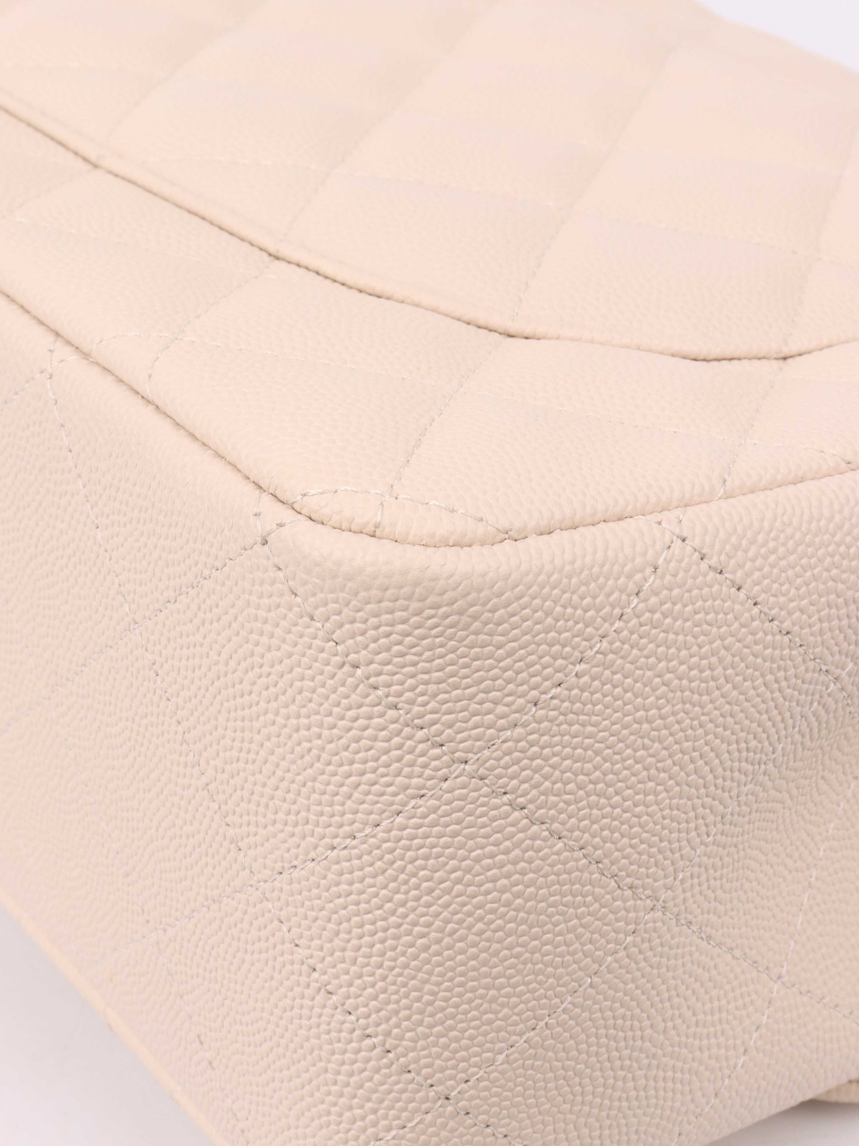 Chanel Jumbo Ivory Caviar Classic Flap Bag - Luxury Designer Handbag for Women | Perfect for Parties, Weddings & Special Occasions