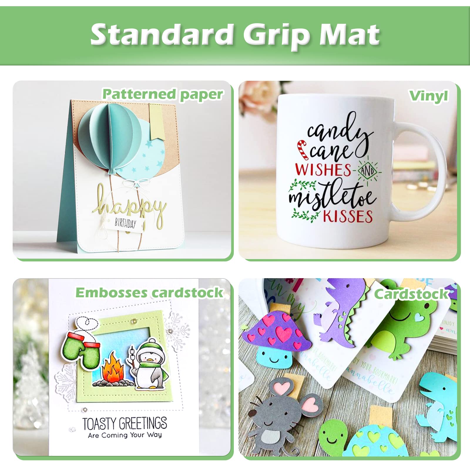 HTVRONT Standard Grip Cutting Mats for Cricut - 2 Pack 12x12 Inch Replacement Mats Compatible with Cricut Maker 3, Maker, Explore 3, Air, Air 2 & One - Perfect for DIY Crafts, Vinyl Cutting, Paper Projects & Scrapbooking