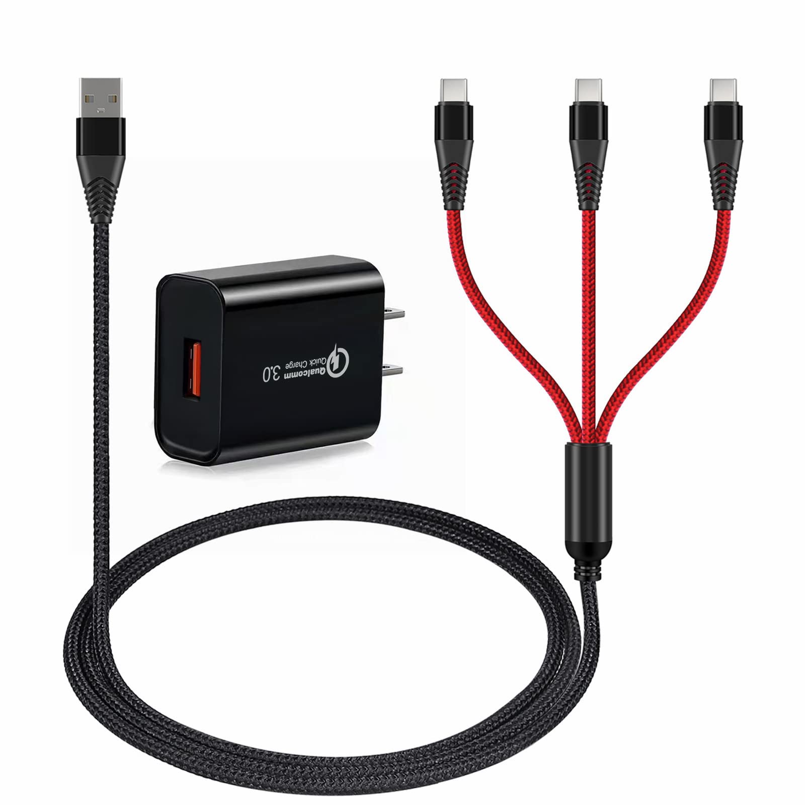 DJI Osmo Mobile 6/5/4/SE/RS 2/3 Mini Stabilizer & Pocket 2 Fast Charger - 18W USB-C 3-in-1 Charging Cable with Power Adapter (4ft) - Perfect for Travel Vlogging & Action Camera Accessories