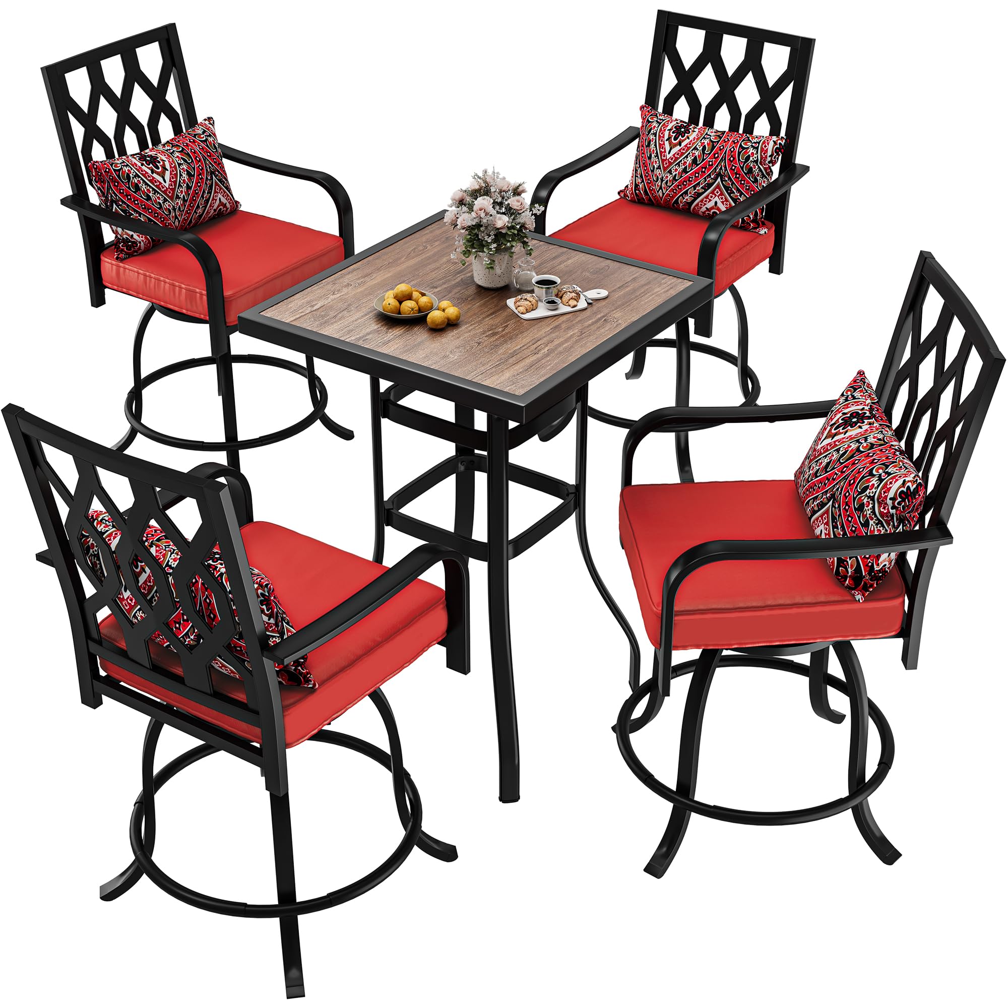 YITAHOME 5-Piece Outdoor Bar Height Dining Set - 32