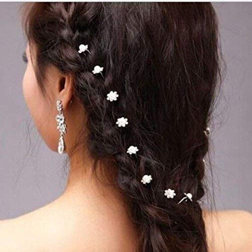 FAMEZA 12-Piece Silver Crystal Rhinestone Flower Hair Clips for Women - Elegant Hair Accessories for Weddings, Parties & Everyday Wear