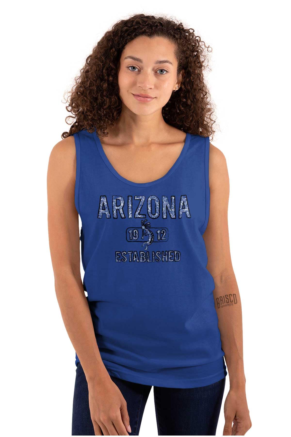 Vintage Arizona Kokopelli Stencil Distressed Tank Top - Unisex Graphic Tee for Men & Women | Casual Wear, Music Festivals & Boho Style