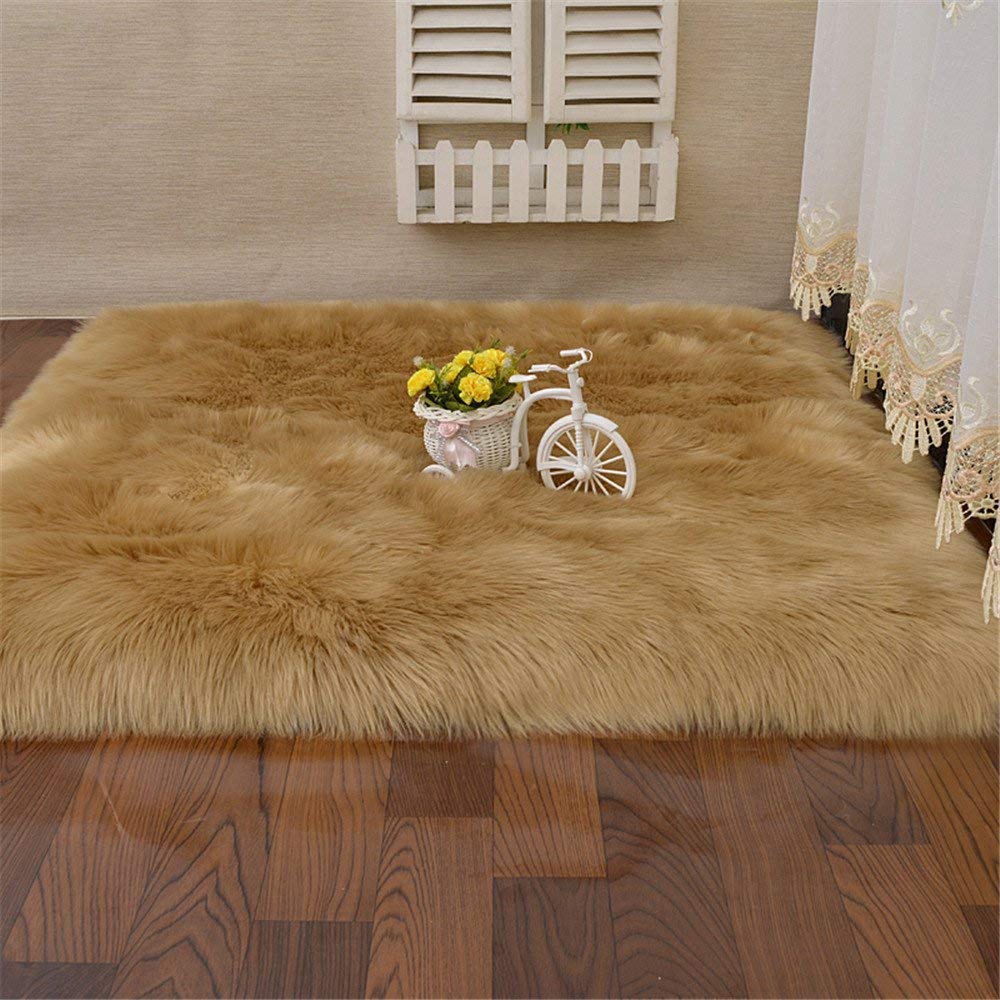 Yiyi Bridal Faux Sheepskin Fur Rug - 6ftx6ft Fluffy White Area Rug for Living Room, Bedroom & Nursery Decor - Soft Couch Cover, Chair Throw & Cozy Floor Mat for Winter Warmth & Home Styling