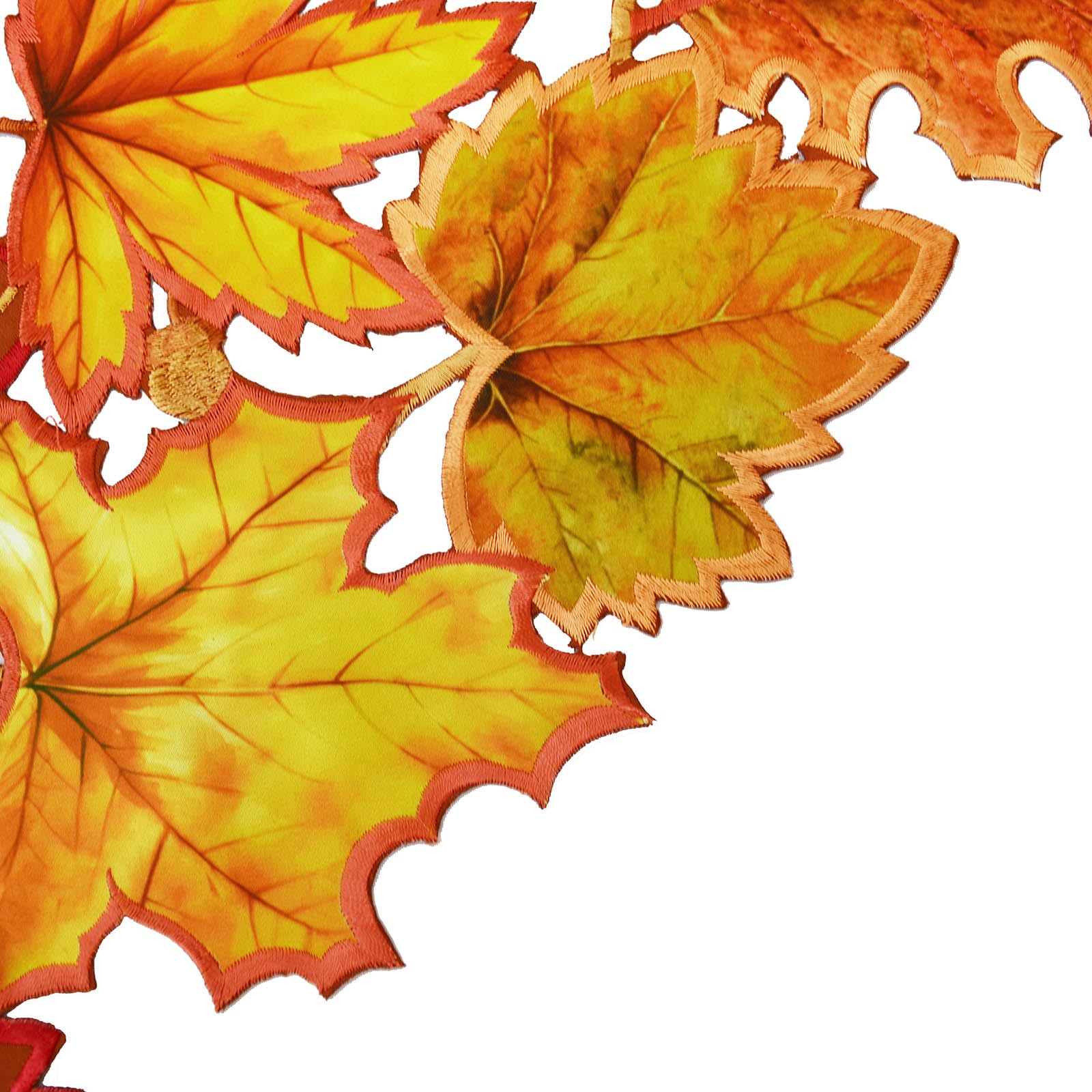 Simhomsen 14x34 Inch Embroidered Leaves Table Runner - Elegant Fall & Thanksgiving Decor for Dining Table, Buffet, or Centerpiece