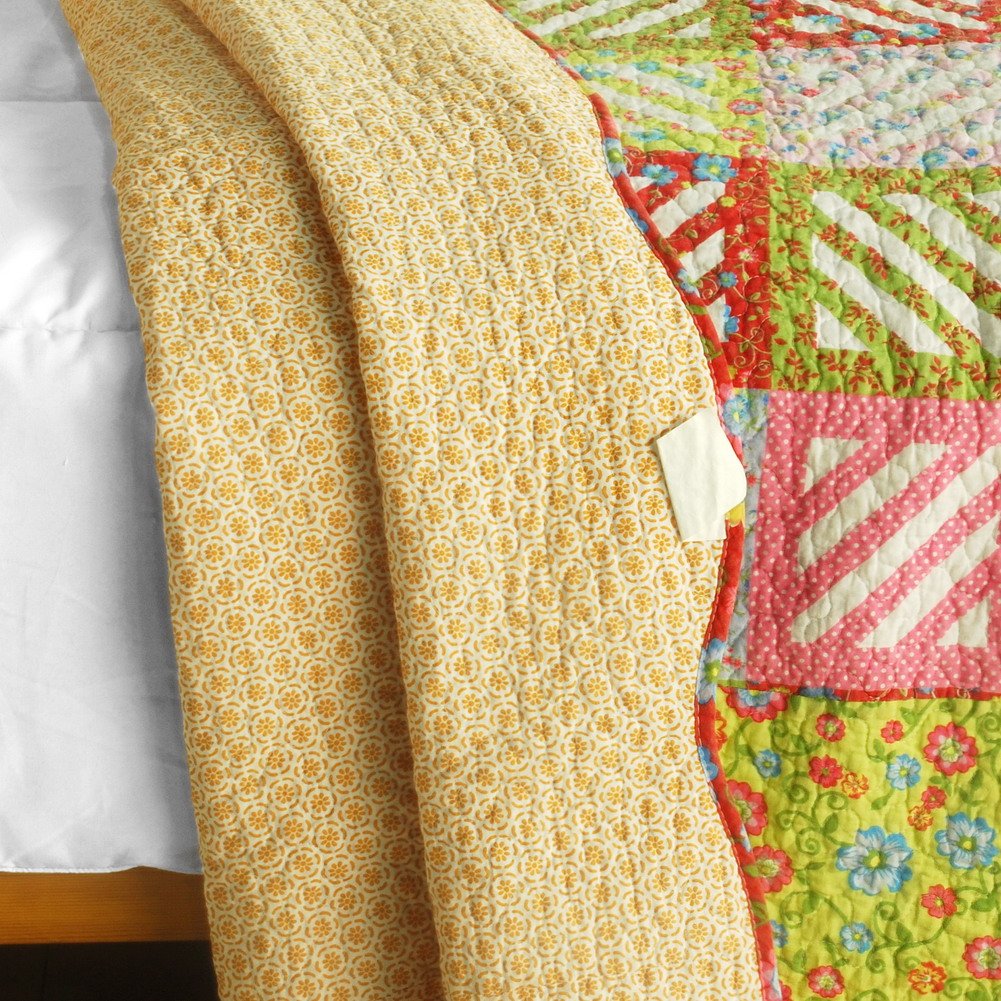 Blancho Bedding Paradise Ranch 3-Piece Cotton Quilt Set - Vermicelli-Quilted Printed Bedspread for Full/Queen Size Beds | Soft & Stylish Bedroom Decor for Cozy Farmhouse or Modern Home