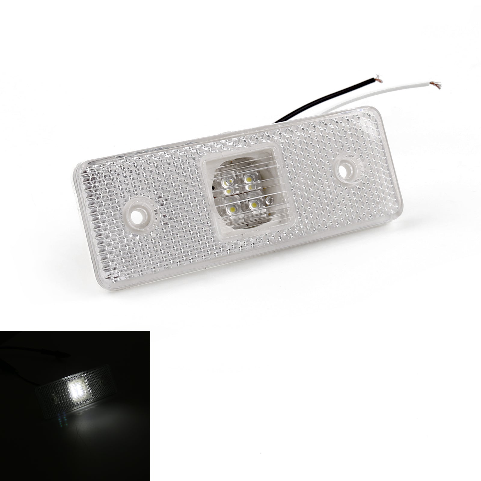 12V White LED Side Marker Lights for Trailers, Trucks, Lorries, Campers, Vans & Buses - Durable Front Position Lights for Enhanced Road Safety (Pack of 1) - Perfect for Night Driving and Vehicle Visibility