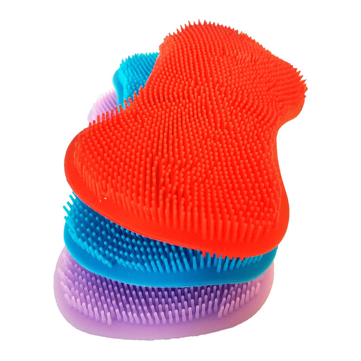 Lubrima Silicone Sponge Scrubber for Dishes - 3 Pack Non-Scratch Kitchen Cleaning Sponges with Scrub Brush - Durable & Hygienic Dishwashing Sponges for Pots, Pans, and Household Cleaning Accessories - Perfect for Daily Kitchen Cleaning and Tough Stain Removal