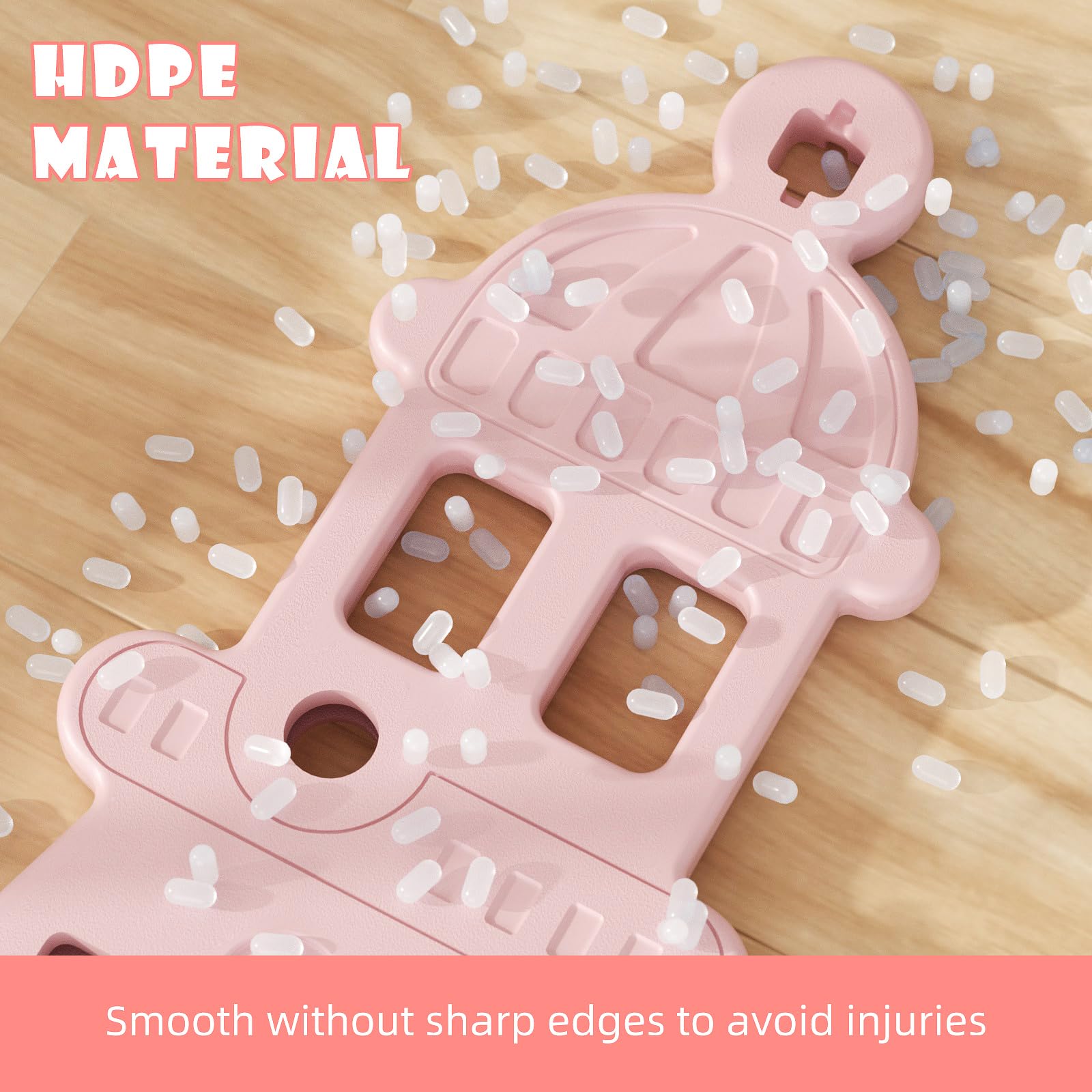 67i Toddler Swing and Slide Set for Kids Age 1-3 Years - Indoor & Outdoor Plastic Playset with Safety Belt, Basketball Hoop, HDPE Material (Pink) - Perfect for Backyard, Garden, Playroom and Preschool Activities