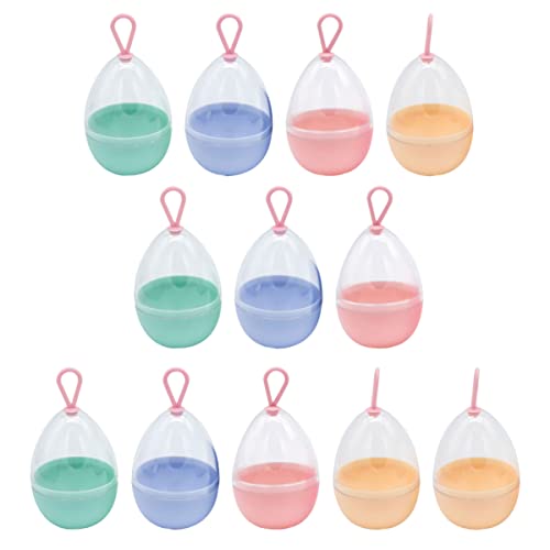 FRCOLOR 12pcs Makeup Sponge Blender Set with Travel Case - Reusable Cosmetic Sponge Container for Foundation, Powder & Beauty Blender Puffs | Perfect for Travel, Home & Professional Makeup Application