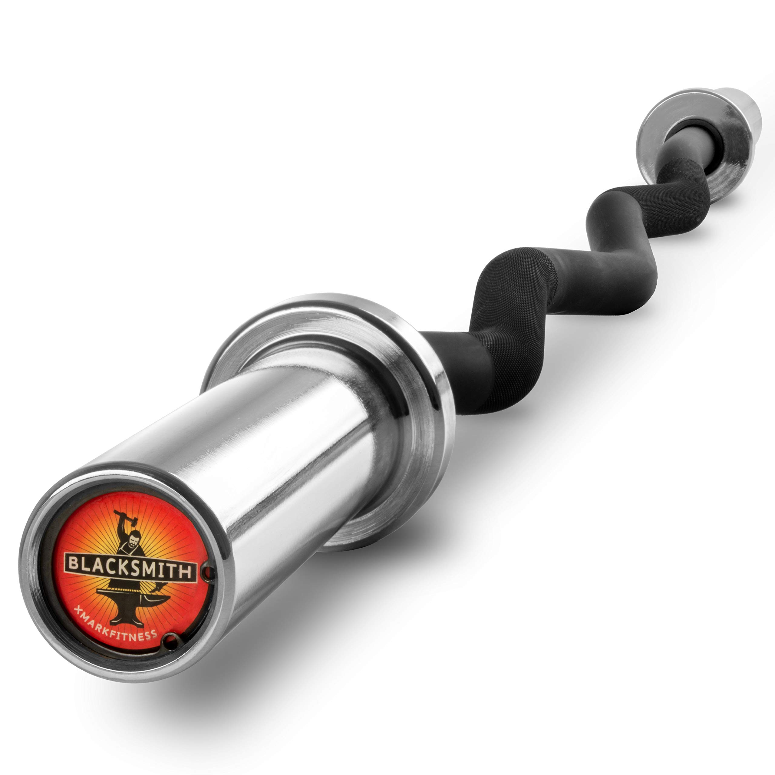 XMARK Olympic Weight Set - Rubber Coated Texas Star Barbell Kit with XMARK BLACKSMITH Bar for Strength Training | Home Gym Equipment for Weightlifting, CrossFit & Powerlifting Workouts