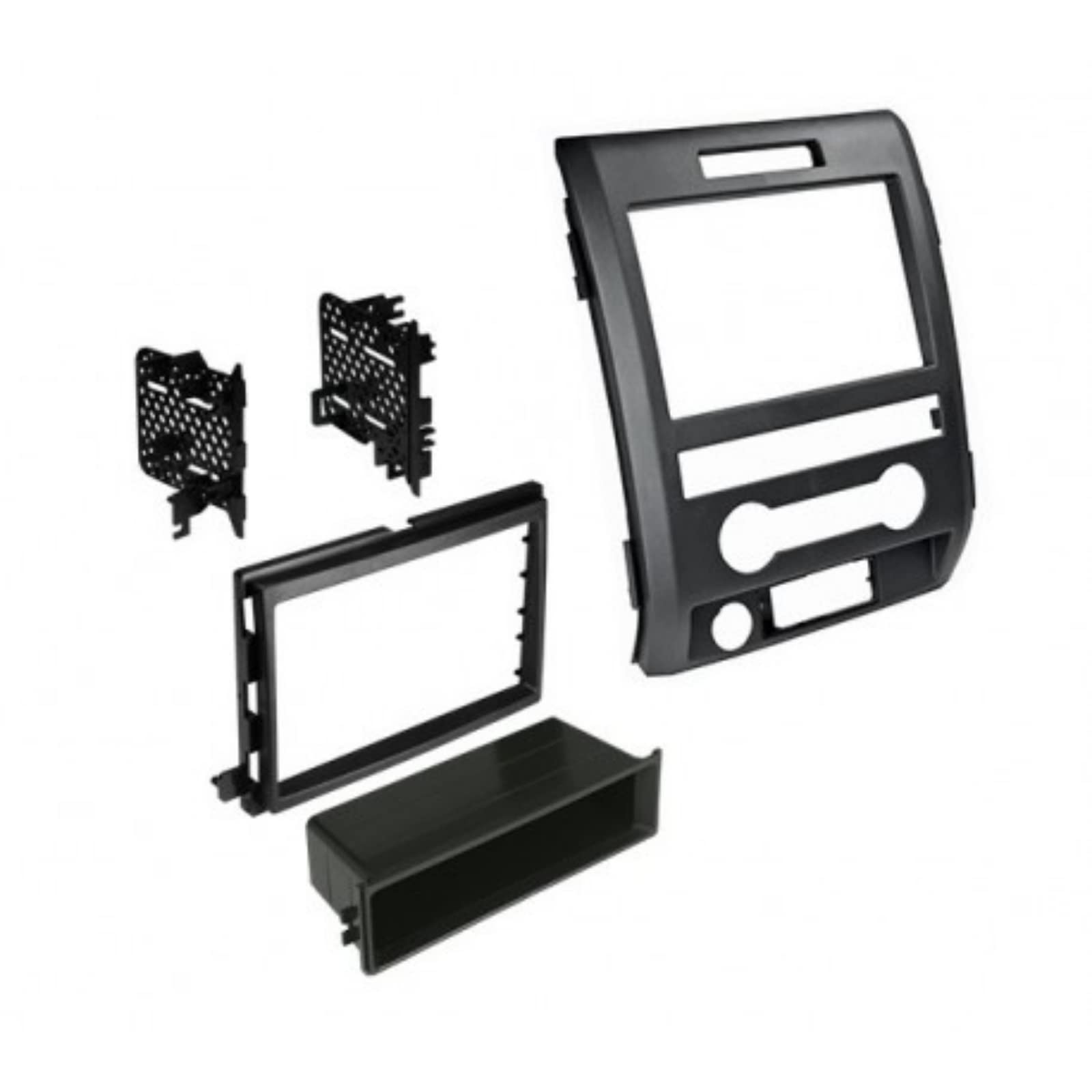 2009-2014 Ford F-150 Single/Double DIN Dash Kit with Antenna Adapter & Wiring Harness - Compatible with All Trim Levels (Black, Steering Wheel Controls) - Perfect for Car Stereo Installation & Audio System Upgrades