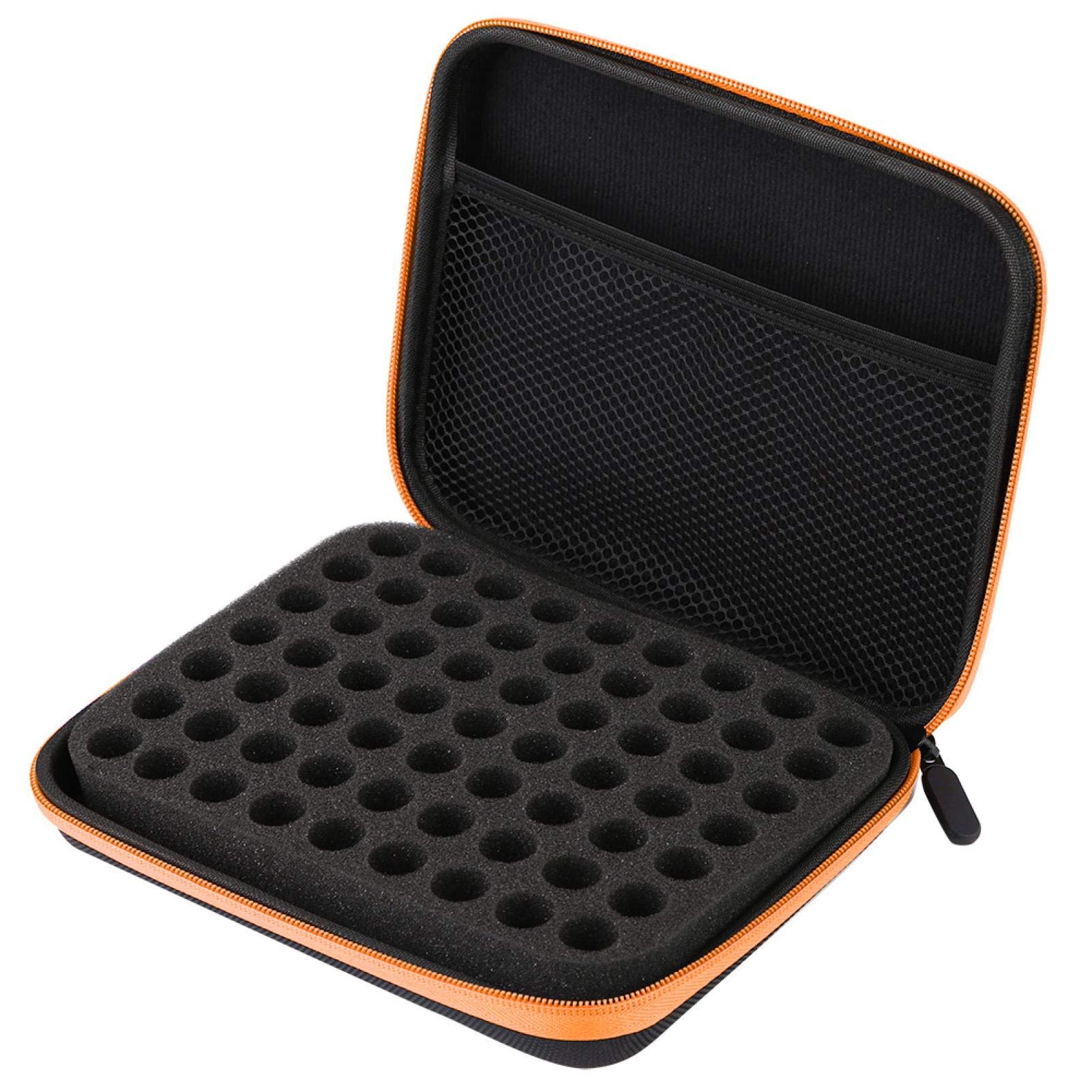 63-Slot Essential Oil Travel Case with Foam Insert & Handle - Portable Aromatherapy Storage Organizer for On-The-Go Use (Orange) | Perfect for Travel, Home, and Office Use