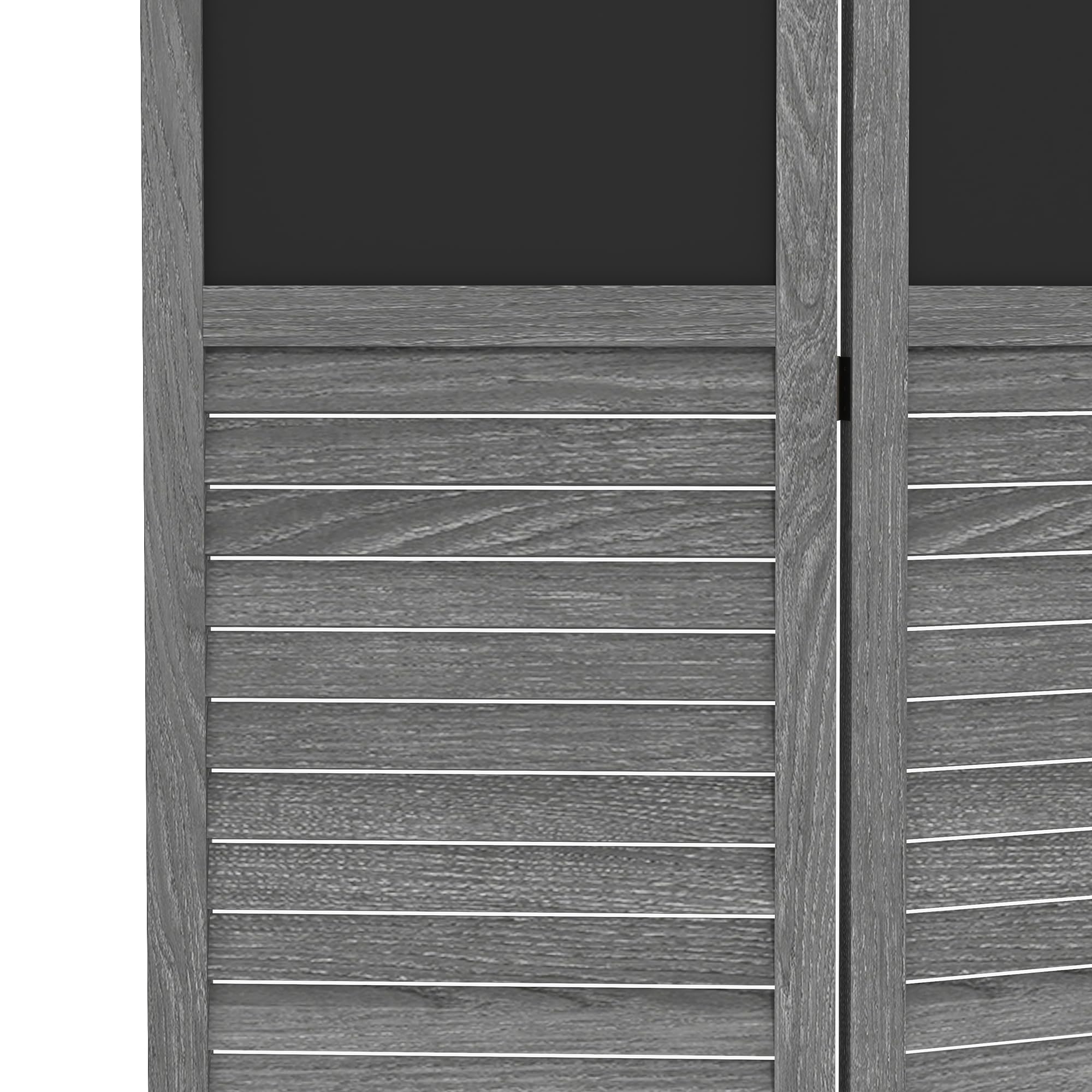HOMCOM 4-Panel Folding Room Divider with Blackboard - 5.5 Ft Tall Freestanding Privacy Screen for Bedroom, Office, or Classroom - Gray - Perfect for Space Partition, Home Decor, and Creative Writing Surfaces