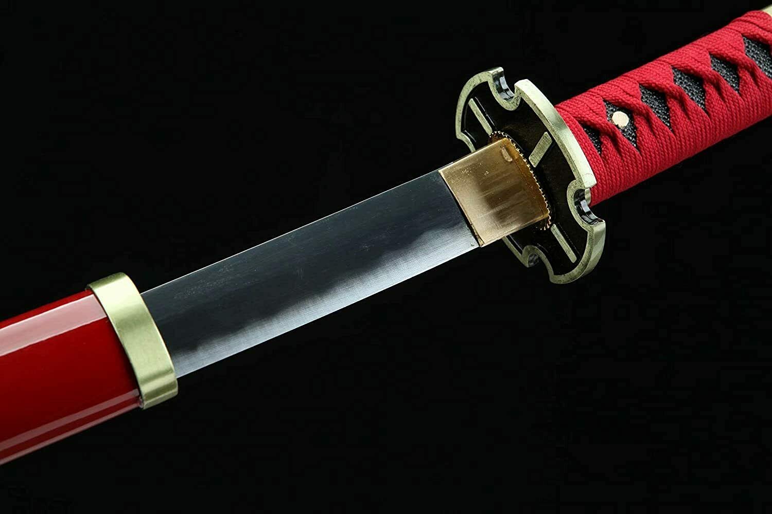 Handmade One Piece Roronoa Zoro Katana - YAMA ENMA Japanese Anime Cosplay Samurai Sword with Purple Blade | Authentic Replica for Collectors & Cosplay Enthusiasts | Perfect Gift for Men & Women | Anime Convention, Display, Martial Arts Training