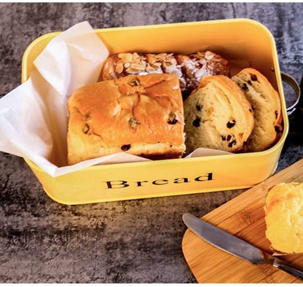 Premium Bamboo Bread Box with Lid - Multi-Functional Kitchen Storage & Chopping Board - Airtight Bread Keeper for Countertop - Yellow (Perfect for Storing Bread, Fruits, and Kitchen Essentials)