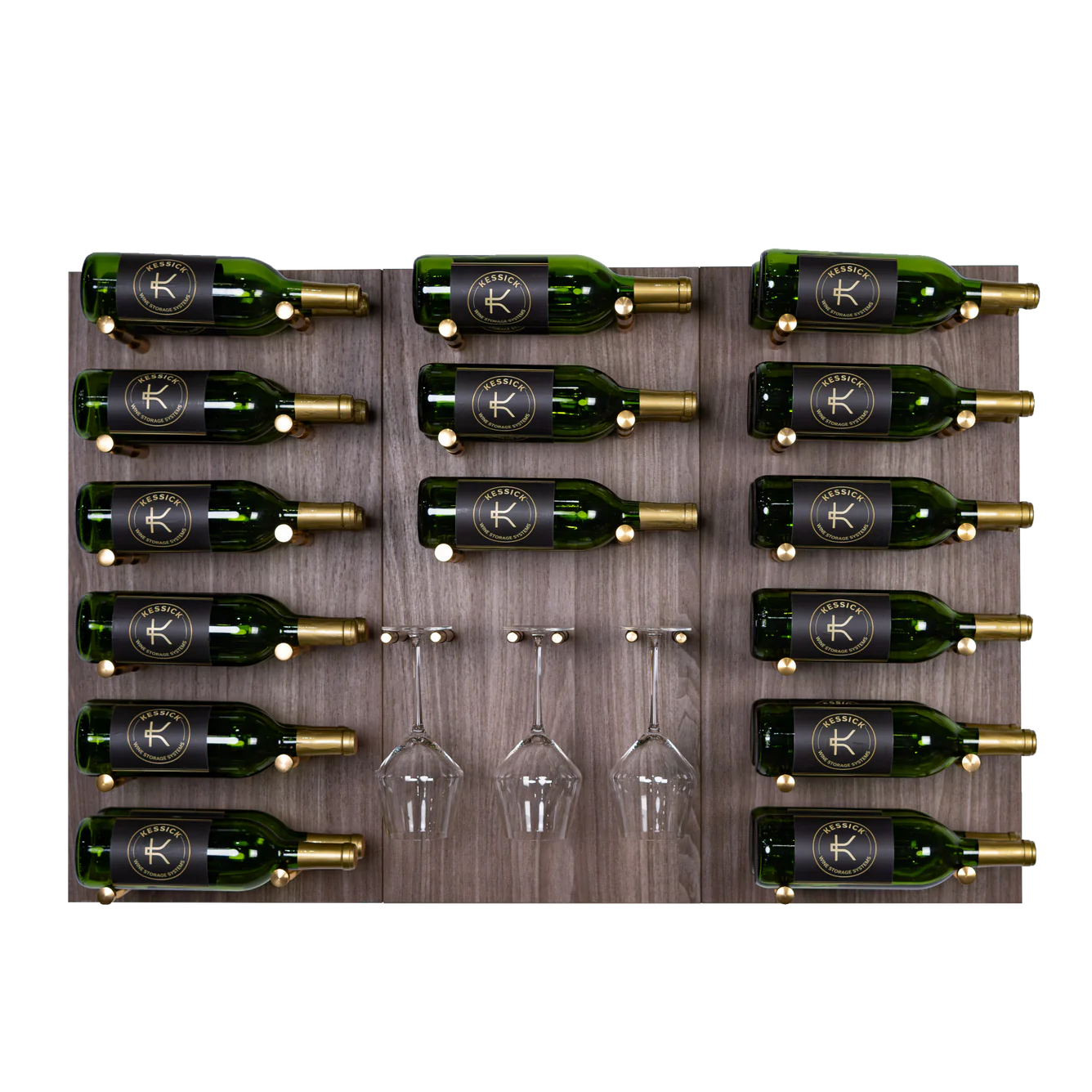 Kessick Wine as Art Brentwood Wine Wall - Elegant Wine Storage & Display for Home, Office, or Restaurant Decor