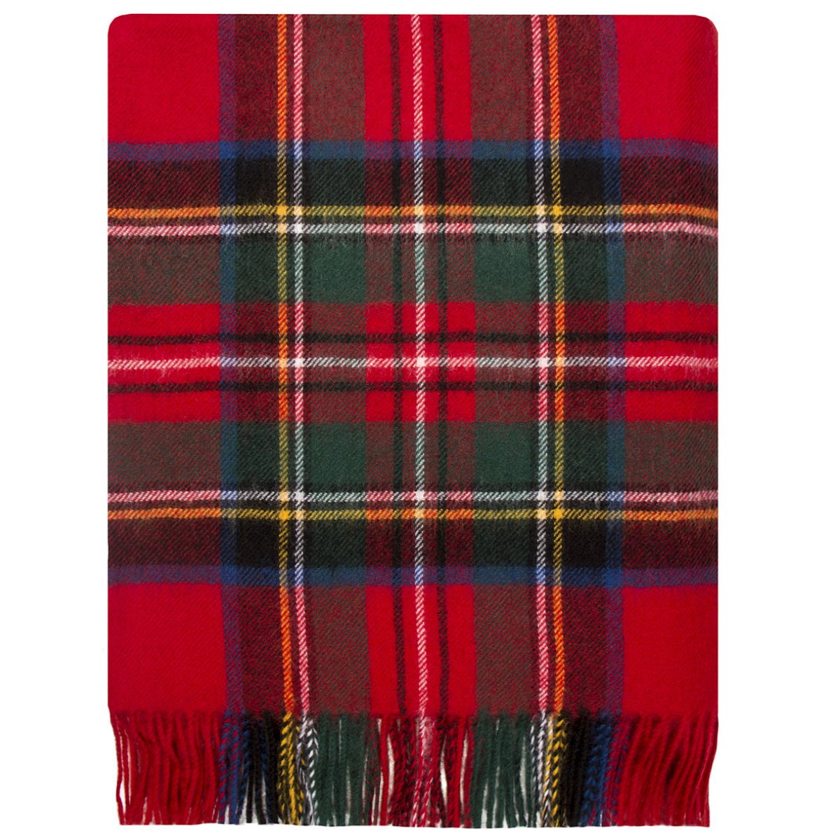 Royal Stewart Tartan Lambswool Blanket - Soft & Warm Scottish Plaid Throw for Cozy Home Decor, Gifts, and Winter Comfort