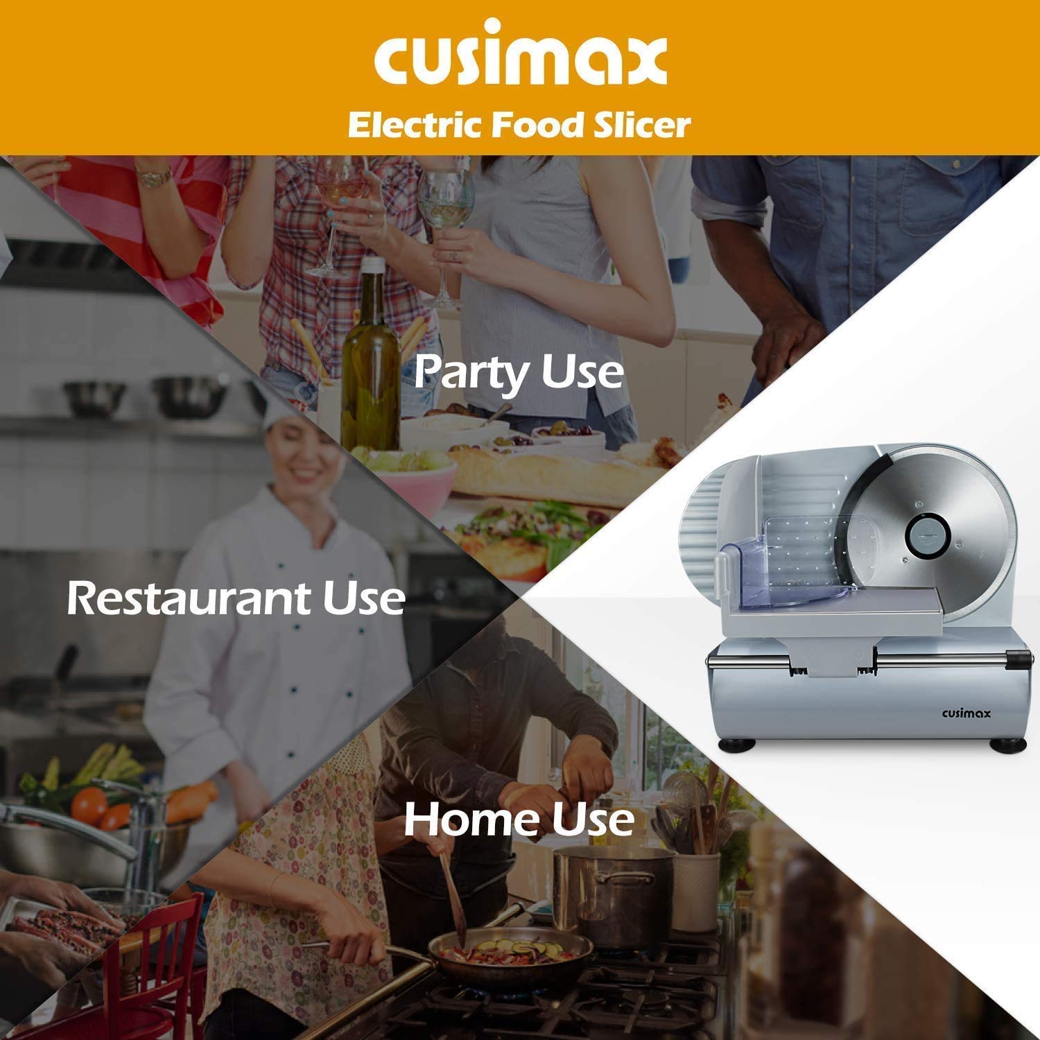 CUSIMAX Electric Meat Slicer - 7.5