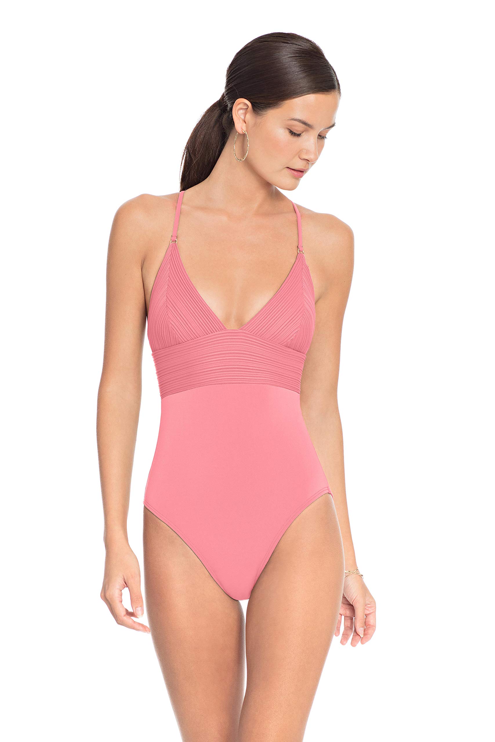 Robin Piccone Women's Lily V Neck One Piece Swimsuit - Stylish & Comfortable Bathing Suit for Beach, Pool & Vacation | Flattering Fit for Summer Swimwear