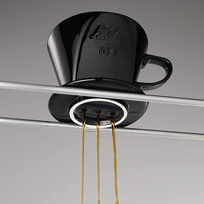 Premium Kalita Style 102 Ceramic Coffee Dripper - Black - Perfect for Pour Over Coffee Brewing at Home, Office or Cafe