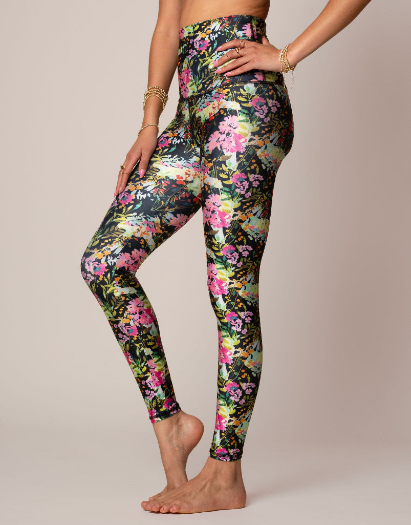 Natalia Floral Print High Waist Yoga Leggings for Women - Comfortable Stretchy Workout Pants for Running, Gym & Lounge Wear