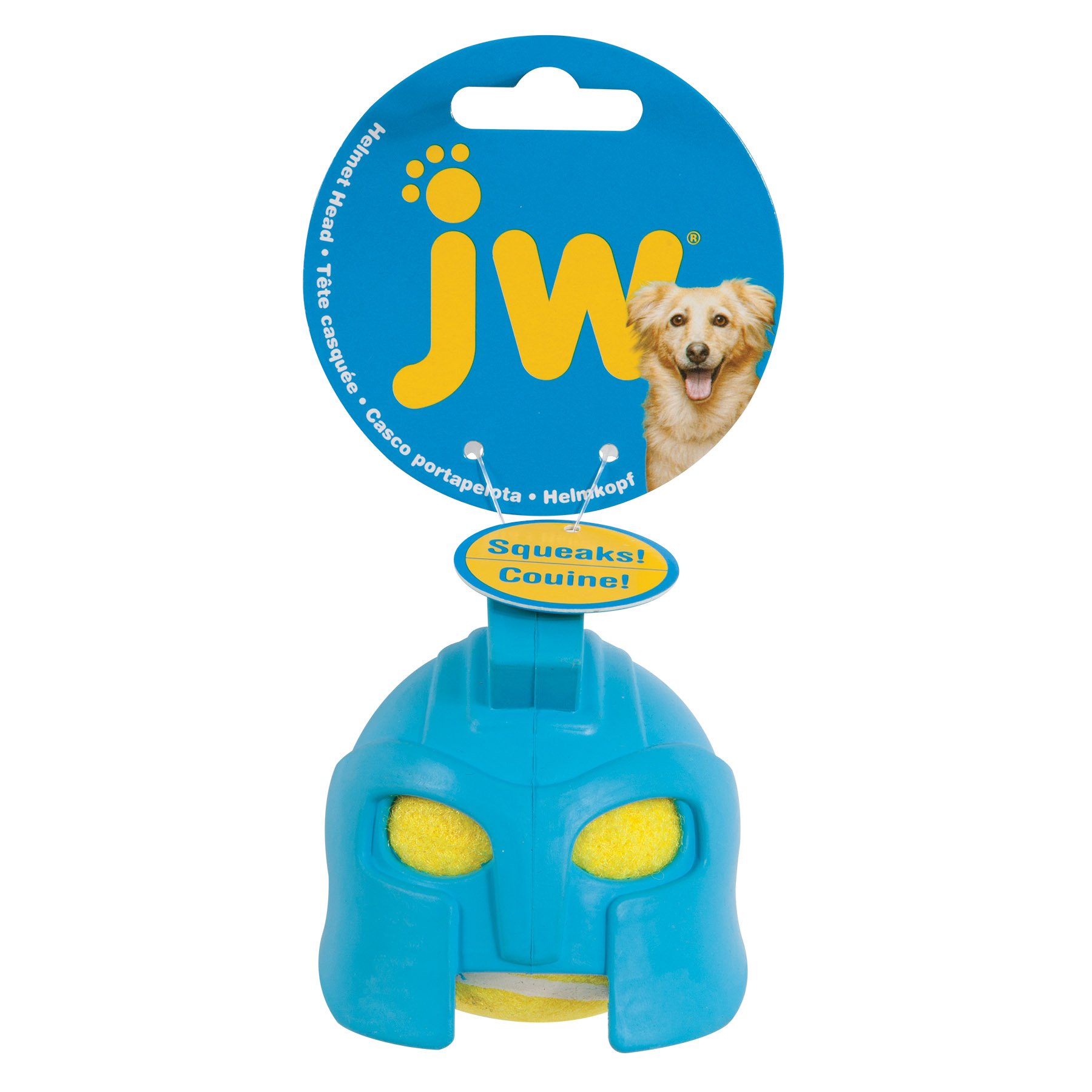 JW Pet Company Gladiator Helmet Head Dog Chew Toy - Durable & Safe for Aggressive Chewers - Perfect for Teething Puppies & Large Breed Dogs